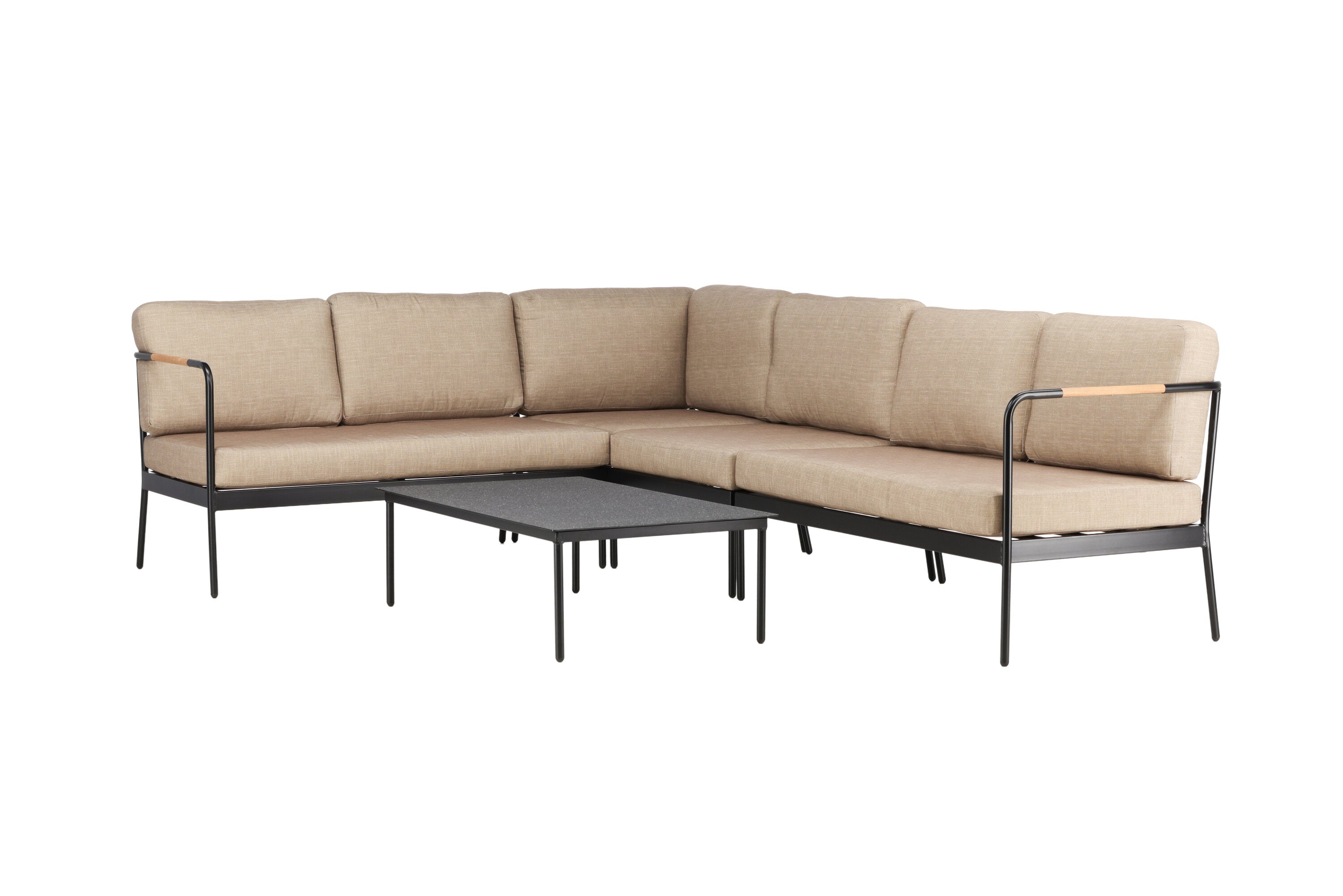 Ecksofa Set Pehnna aus Metall - Schwarz-Outdoor Sofas-Venture Home-le canapé