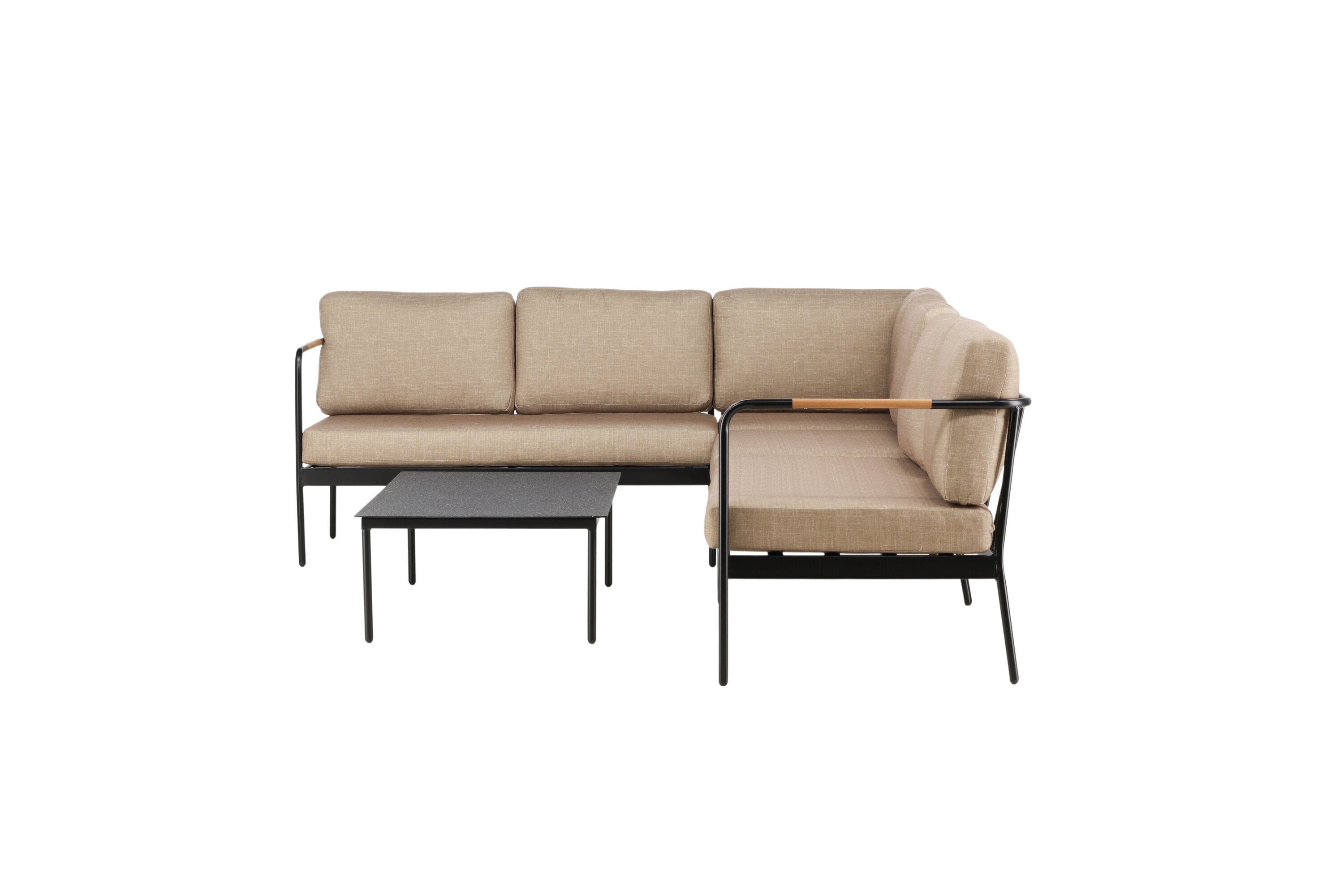 Ecksofa Set Pehnna aus Metall - Schwarz-Outdoor Sofas-Venture Home-le canapé