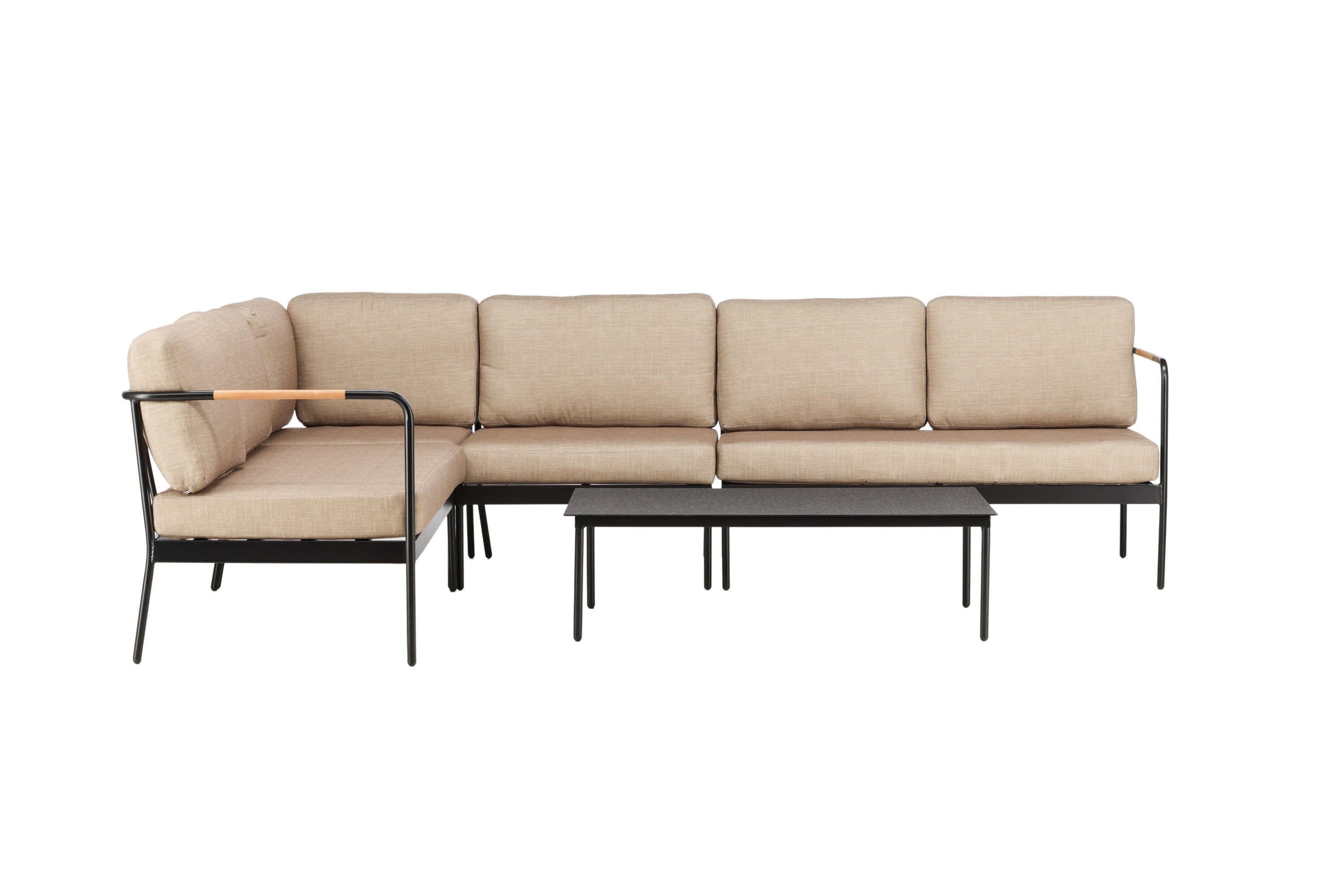 Ecksofa Set Pehnna aus Metall - Schwarz-Outdoor Sofas-Venture Home-le canapé