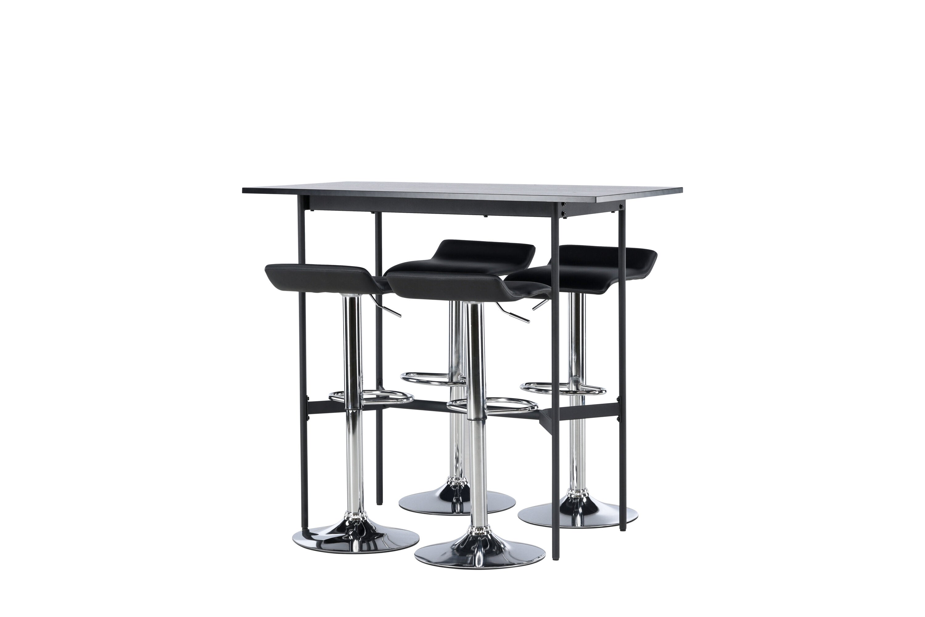 Essgruppe Bartisch Rax 120 x 60cm mit Stühlen Jonna - Schwarz-Essgruppen-Venture Home-le canapé