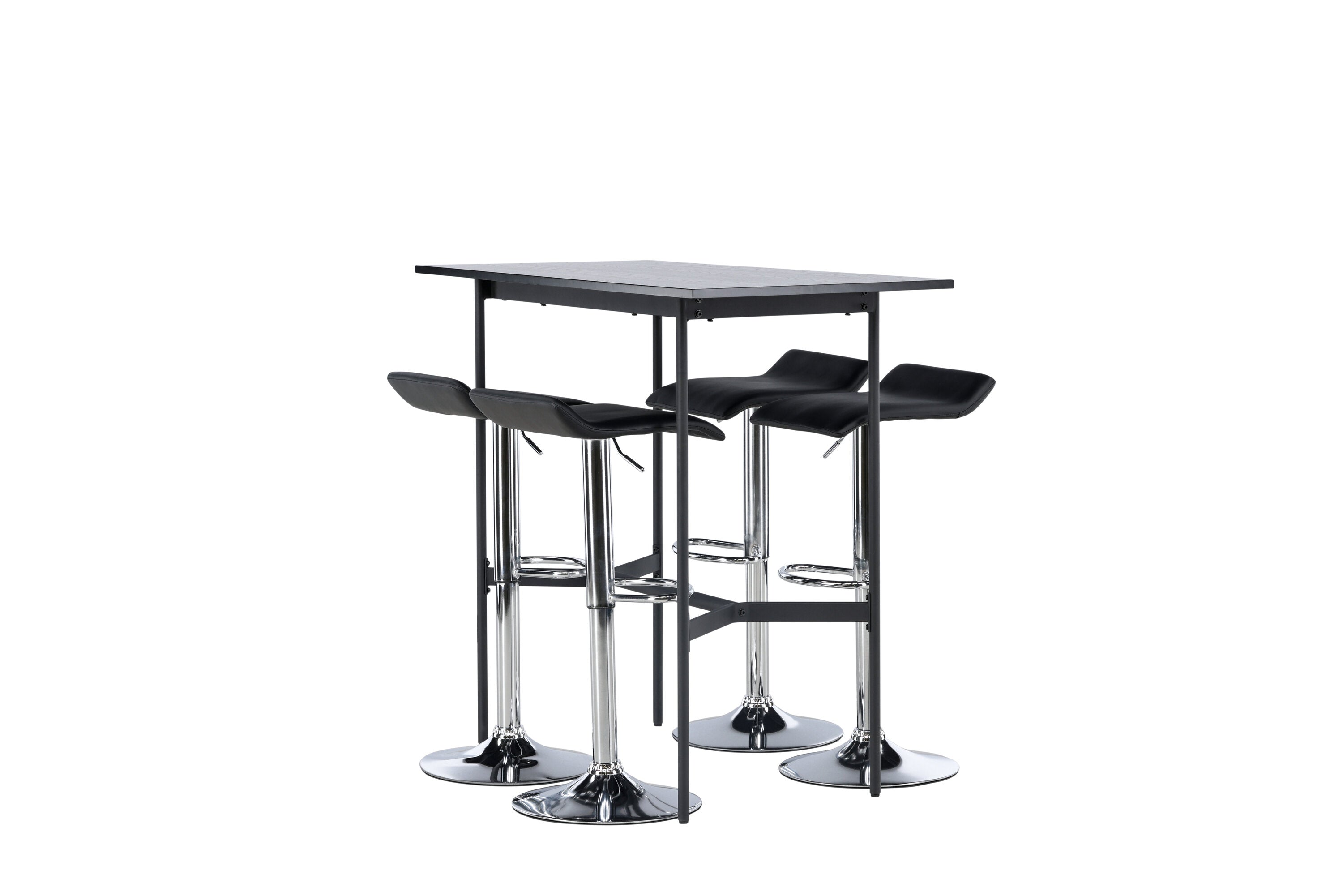 Essgruppe Bartisch Rax 120 x 60cm mit Stühlen Jonna - Schwarz-Essgruppen-Venture Home-le canapé