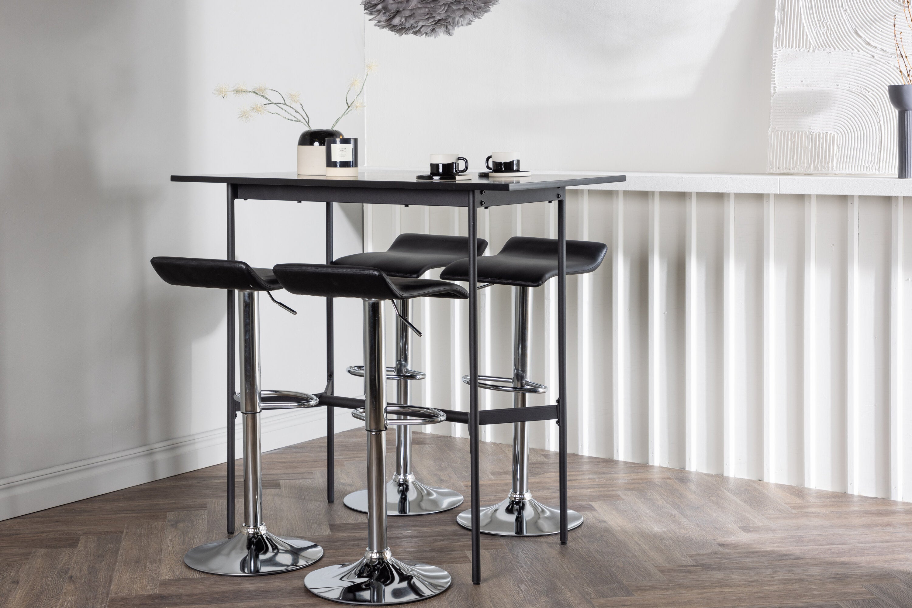 Essgruppe Bartisch Rax 120 x 60cm mit Stühlen Jonna - Schwarz-Essgruppen-Venture Home-le canapé