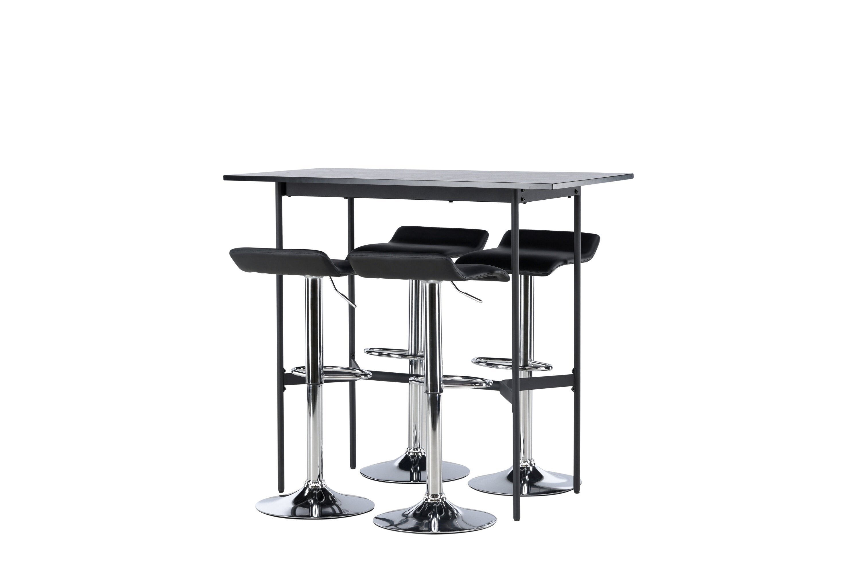 Essgruppe Bartisch Rax 120 x 60cm mit Stühlen Jonna - Schwarz-Essgruppen-Venture Home-le canapé