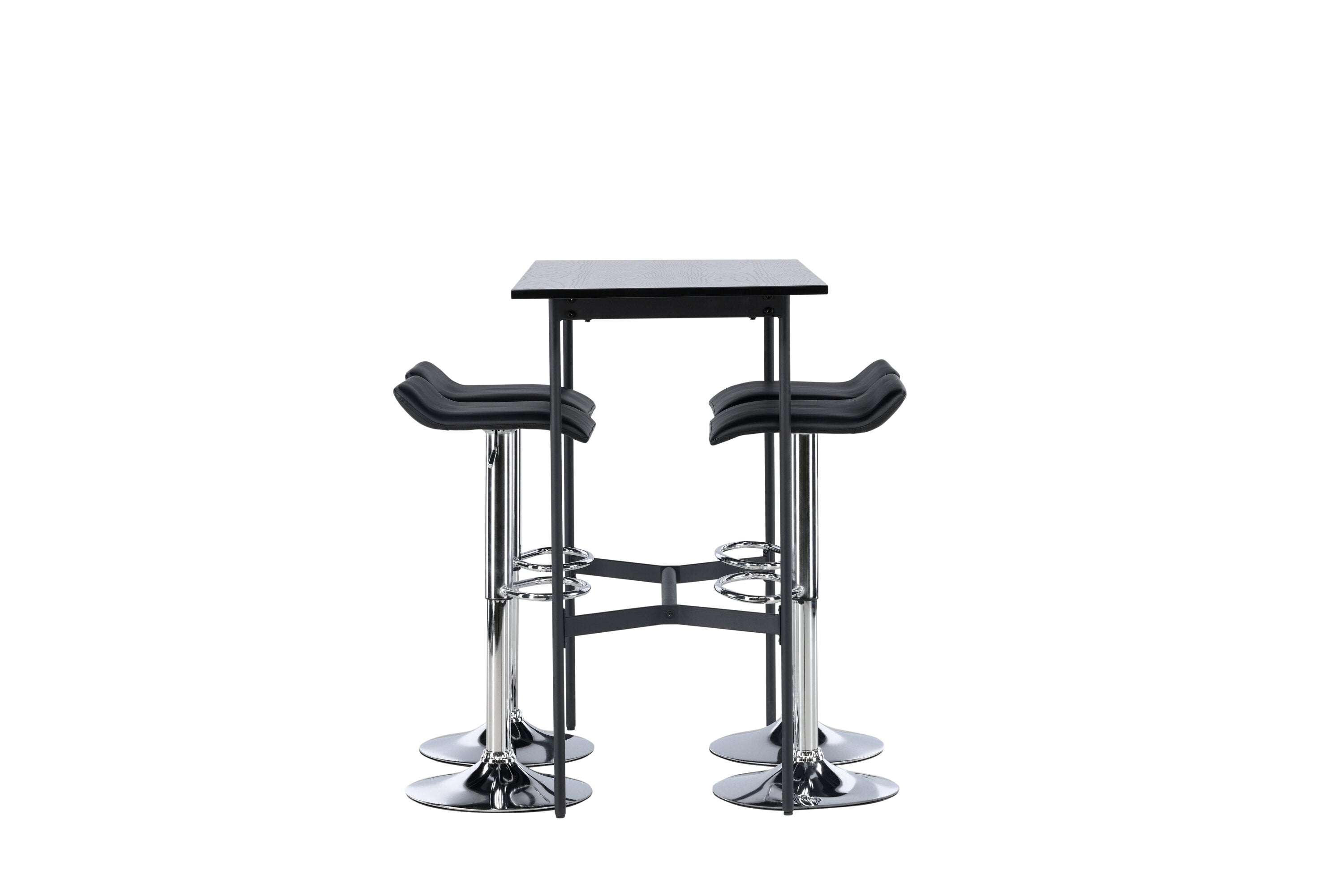 Essgruppe Bartisch Rax 120 x 60cm mit Stühlen Jonna - Schwarz-Essgruppen-Venture Home-le canapé