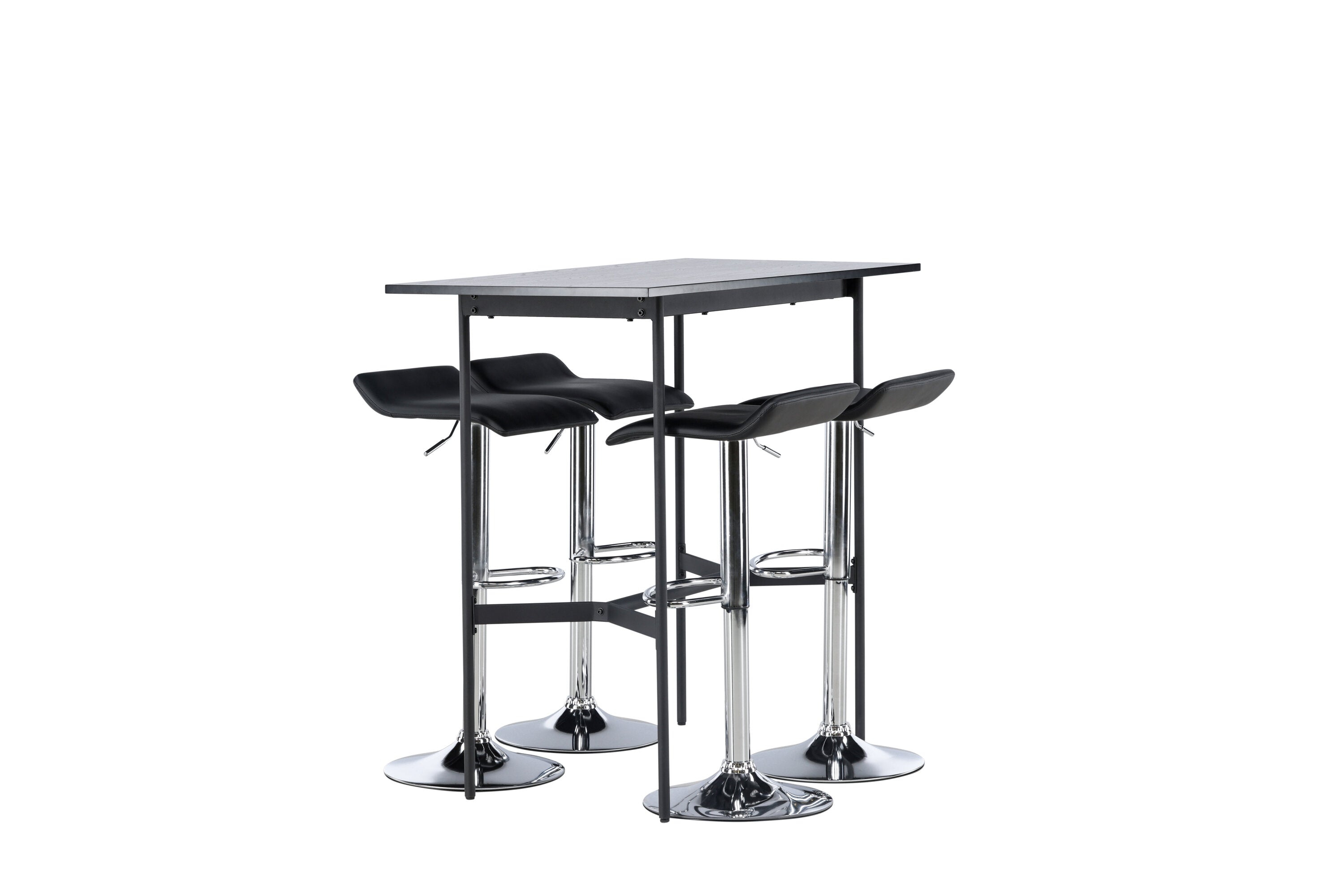 Essgruppe Bartisch Rax 120 x 60cm mit Stühlen Jonna - Schwarz-Essgruppen-Venture Home-le canapé