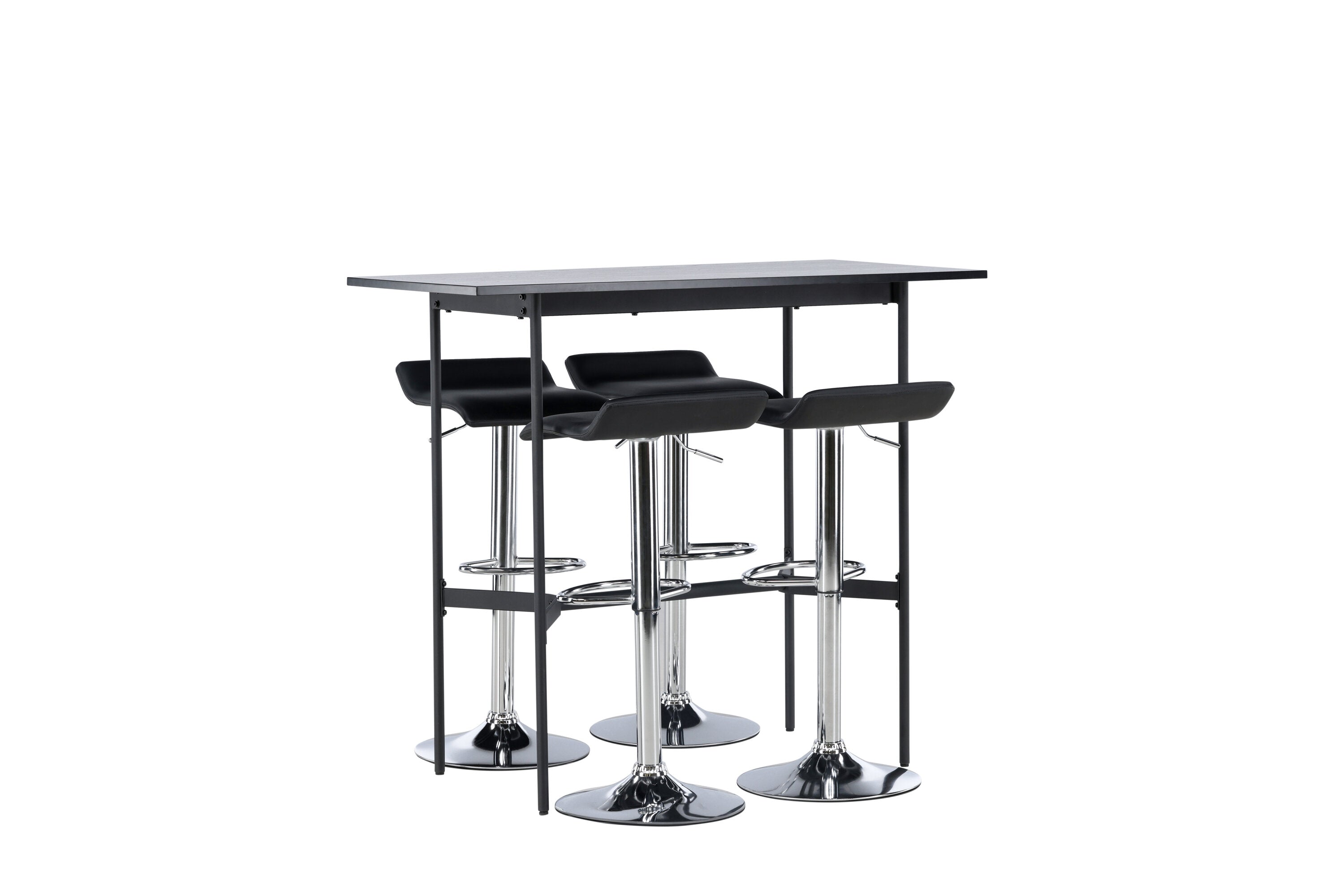 Essgruppe Bartisch Rax 120 x 60cm mit Stühlen Jonna - Schwarz-Essgruppen-Venture Home-le canapé