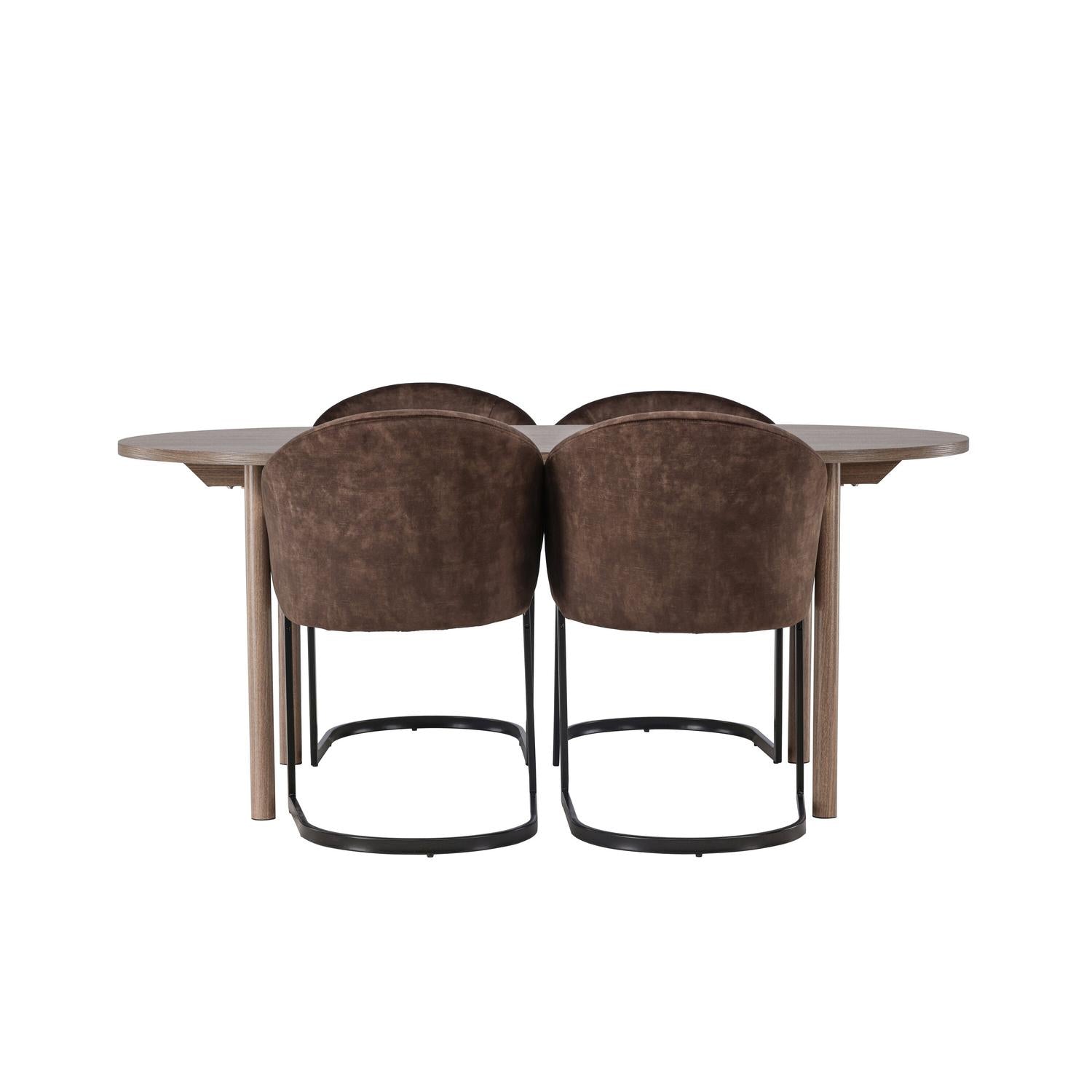 Essgruppe Esstisch Andy 180 x 90cm mit Stühlen Evening - Braun-Essgruppen-Venture Home-le canapé