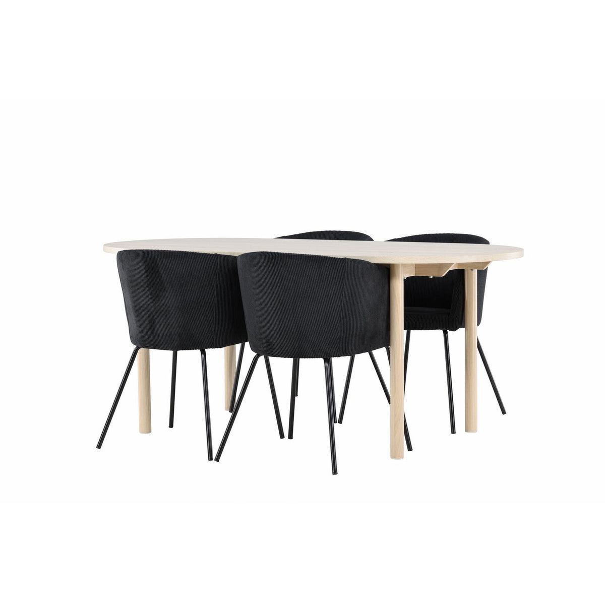 Essgruppe Esstisch Andy 180*90cm mit Stühlen Berit aus Samt-Essgruppen-Venture Home-le canapé