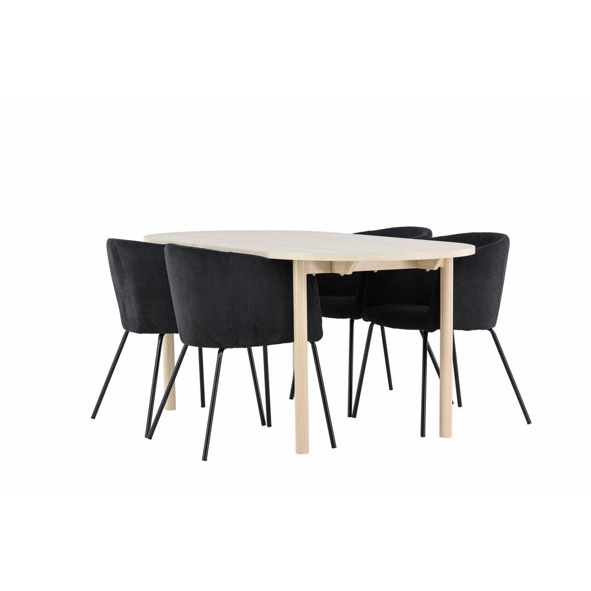 Essgruppe Esstisch Andy 180*90cm mit Stühlen Berit aus Samt-Essgruppen-Venture Home-le canapé