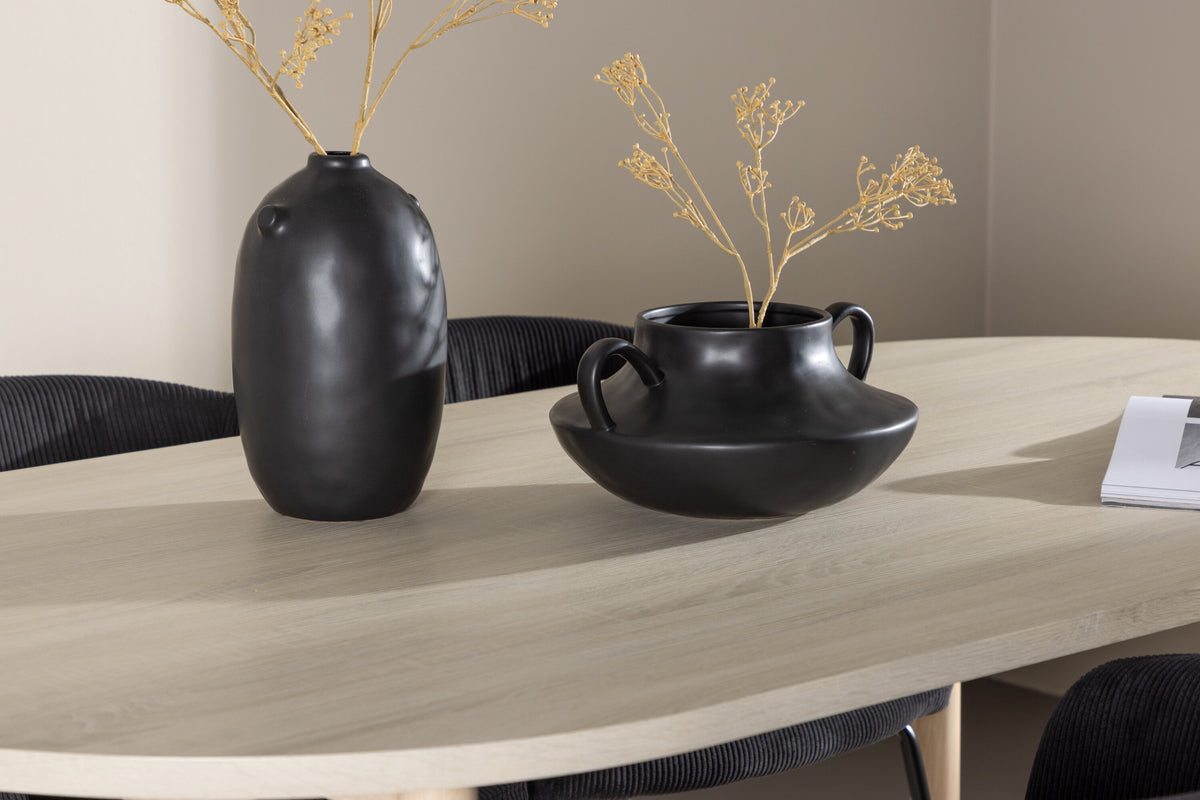 Essgruppe Esstisch Andy 180*90cm mit Stühlen Berit aus Samt-Essgruppen-Venture Home-le canapé