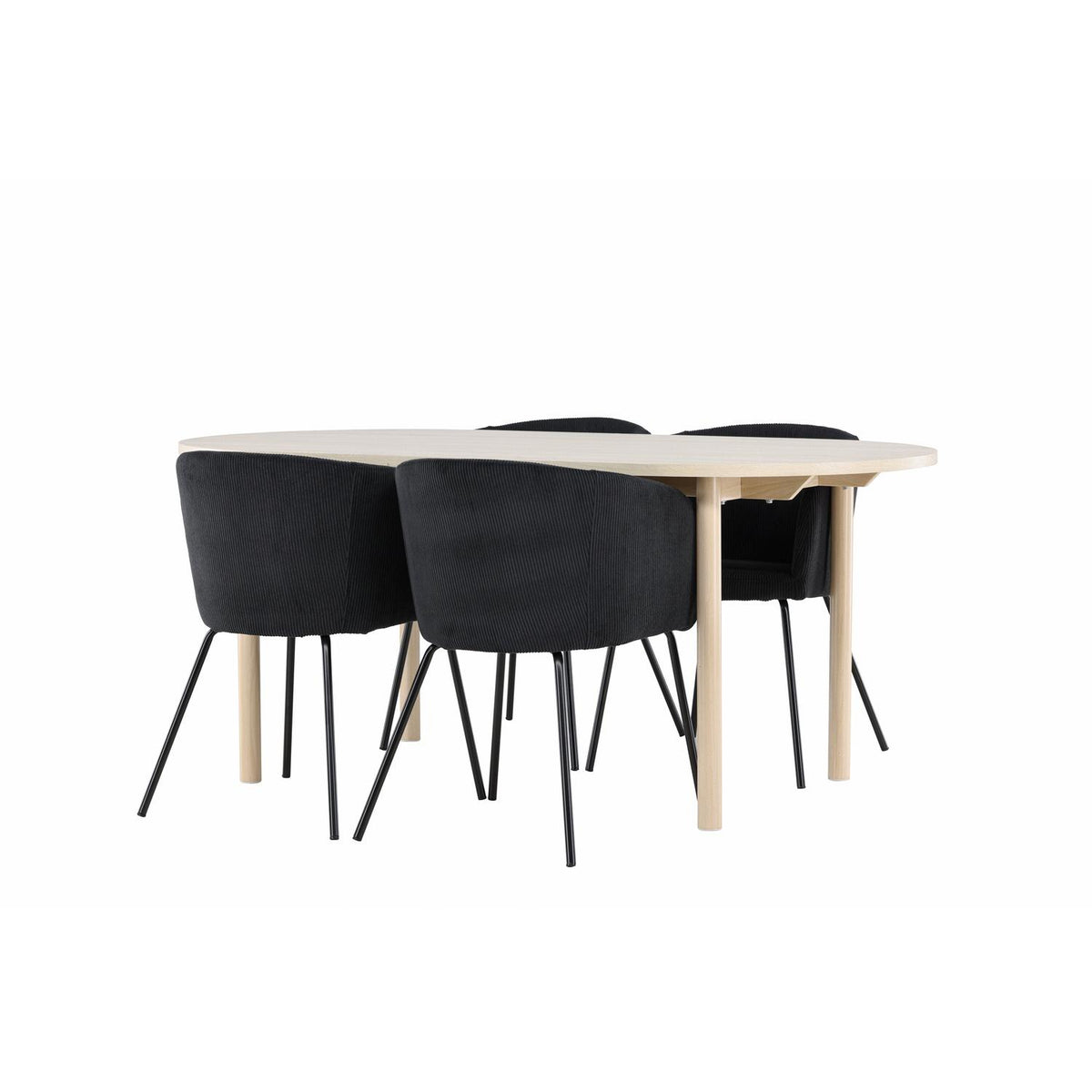 Essgruppe Esstisch Andy 180*90cm mit Stühlen Berit aus Samt-Essgruppen-Venture Home-le canapé