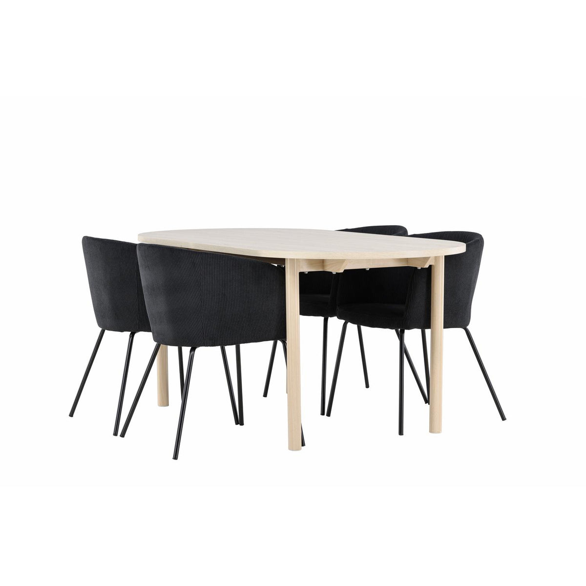 Essgruppe Esstisch Andy 180*90cm mit Stühlen Berit aus Samt-Essgruppen-Venture Home-le canapé