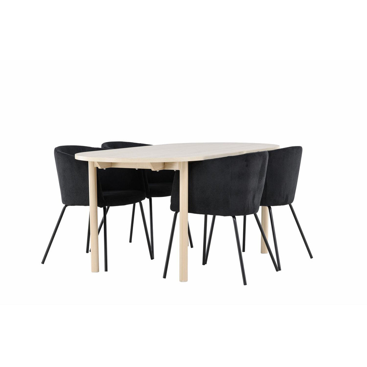 Essgruppe Esstisch Andy 180*90cm mit Stühlen Berit aus Samt-Essgruppen-Venture Home-le canapé