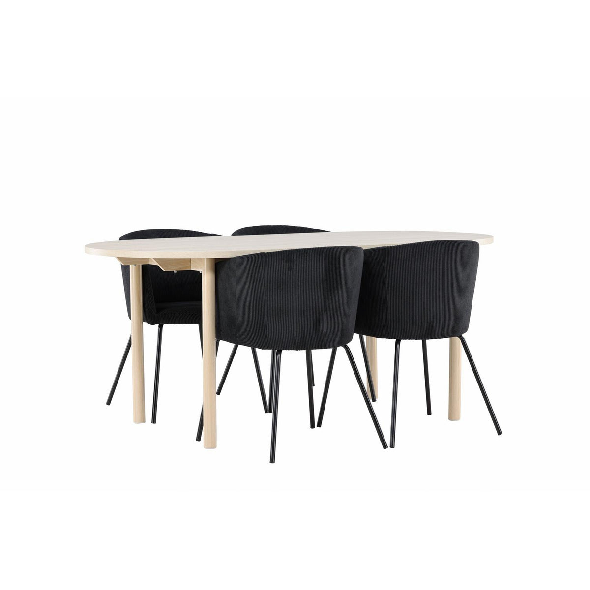 Essgruppe Esstisch Andy 180*90cm mit Stühlen Berit aus Samt-Essgruppen-Venture Home-le canapé