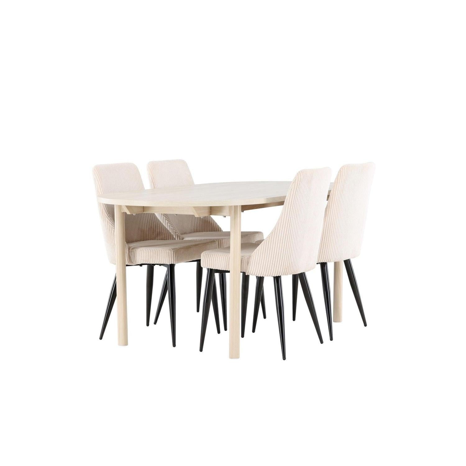 Essgruppe Esstisch Andy 180*90cm mit Stühlen Leone aus KordEssgruppe Oval