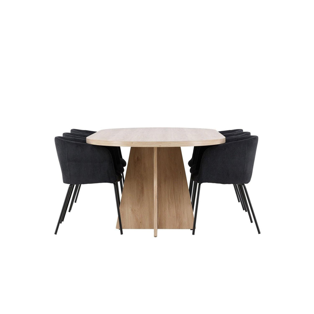 Essgruppe Esstisch Bootcut 230*115cm mit Stühlen Berit aus Cord-Essgruppen Oval-Venture Home-le canapé