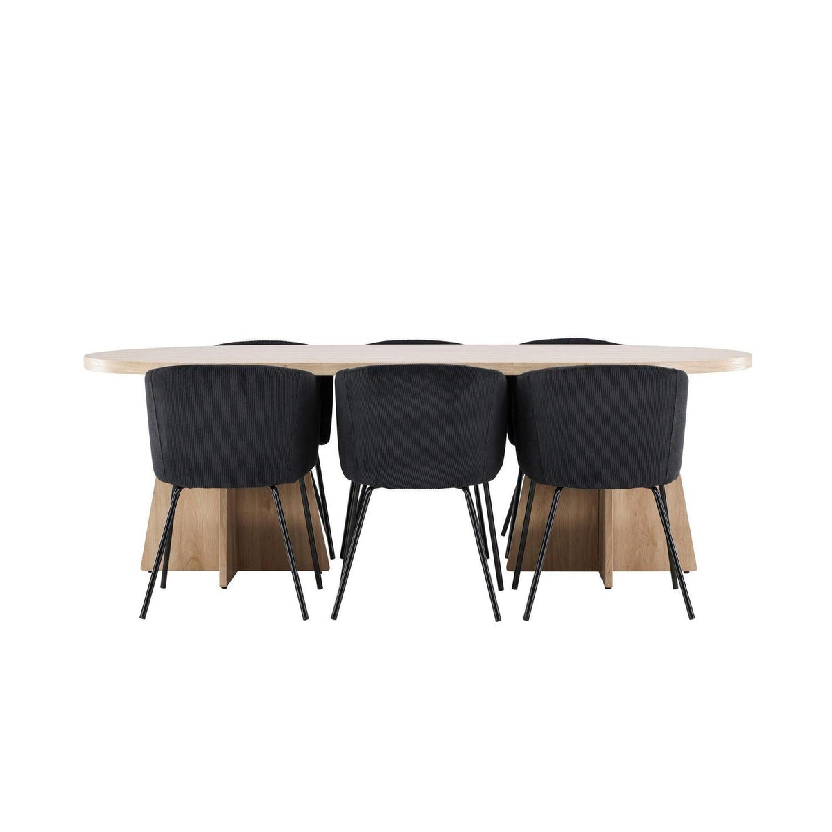 Essgruppe Esstisch Bootcut 230*115cm mit Stühlen Berit aus Cord-Essgruppen Oval-Venture Home-le canapé
