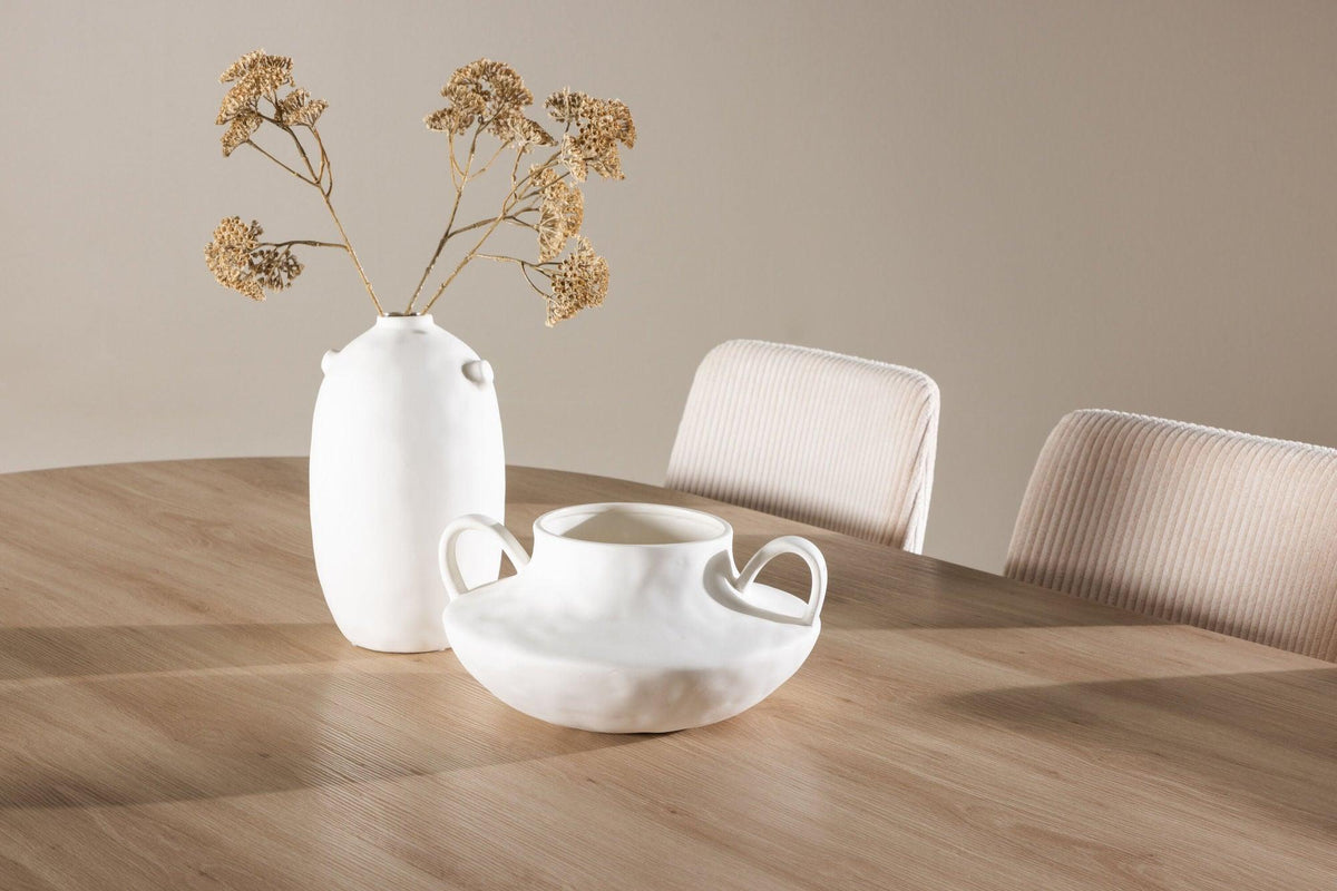 Essgruppe Esstisch Bootcut 230*115cm mit Stühlen Leone aus Cord-Essgruppen Oval-Venture Home-le canapé