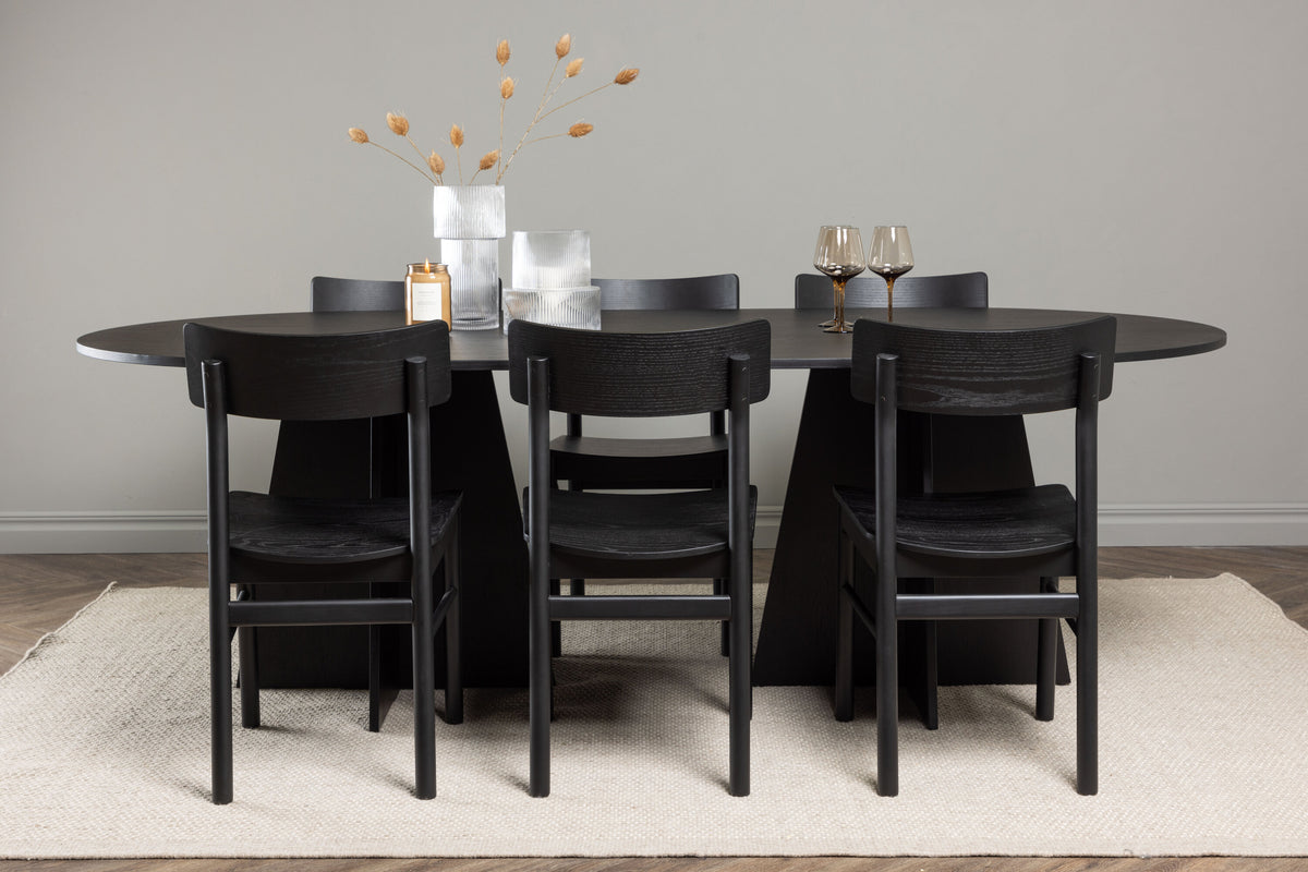 Essgruppe Esstisch Bootcut 230*115cm mit Stühlen Montros-Essgruppen-Venture Home-le canapé