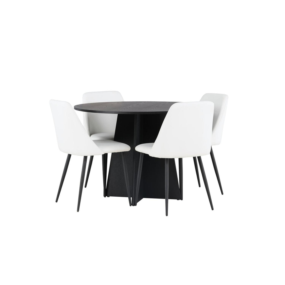 Essgruppe Esstisch Bootcut Ø110cm mit Stühlen Night-Essgruppen-Venture Home-le canapé