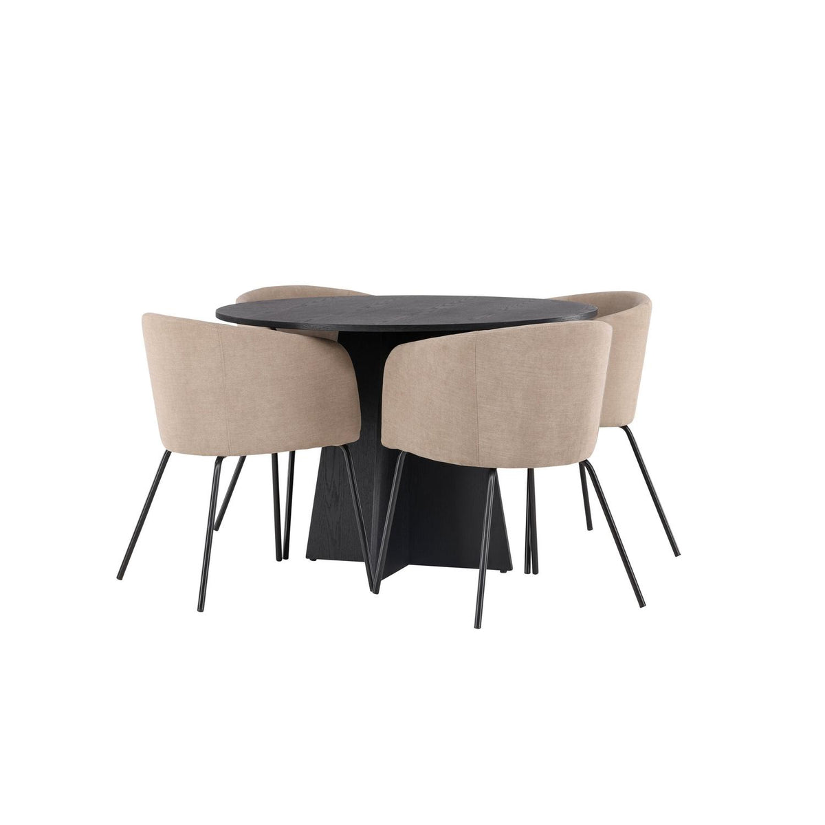 Essgruppe Esstisch Bootcut Ø110cm Stühlen Berit aus Samt-Essgruppen-Venture Home-le canapé