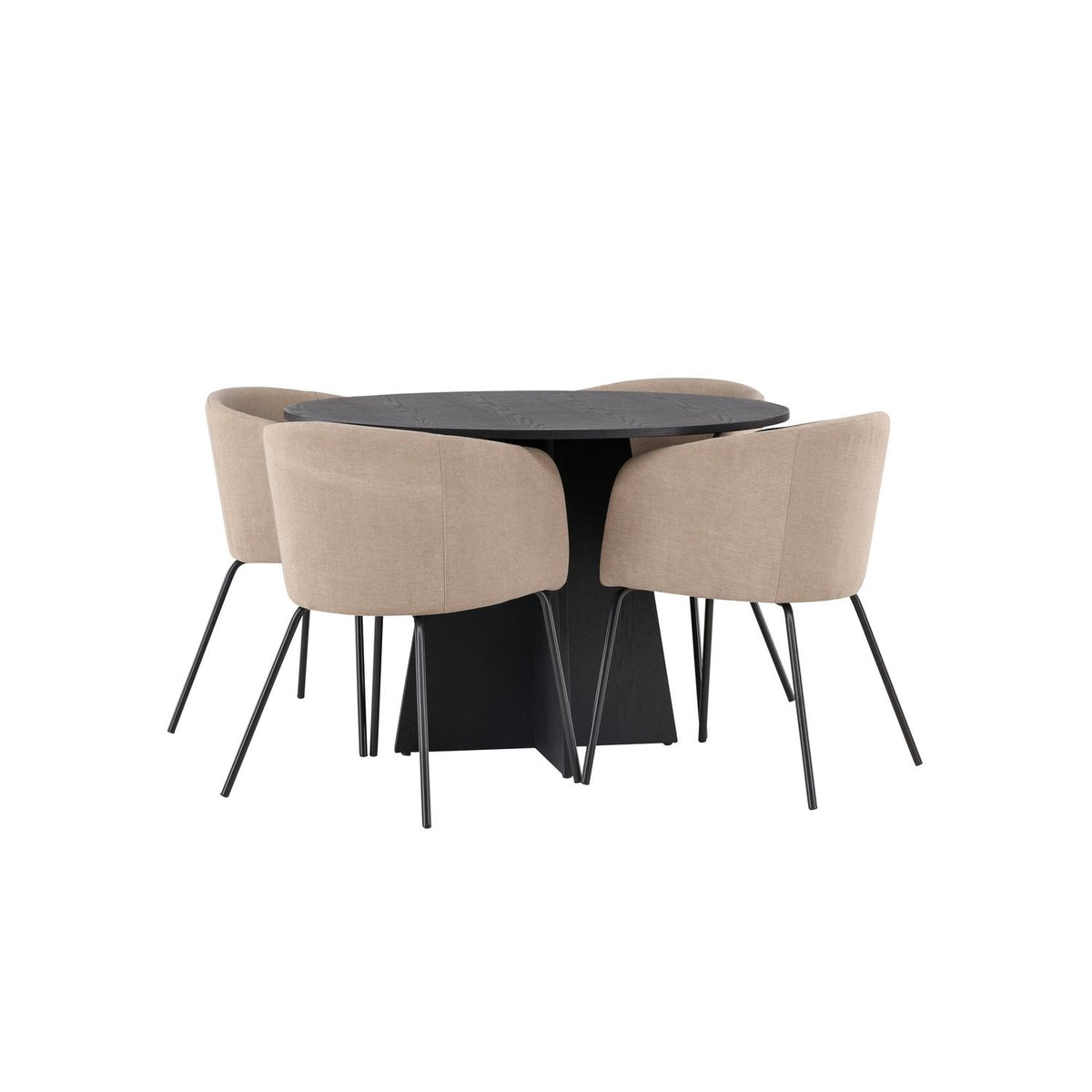 Essgruppe Esstisch Bootcut Ø110cm Stühlen Berit aus Samt-Essgruppen-Venture Home-le canapé