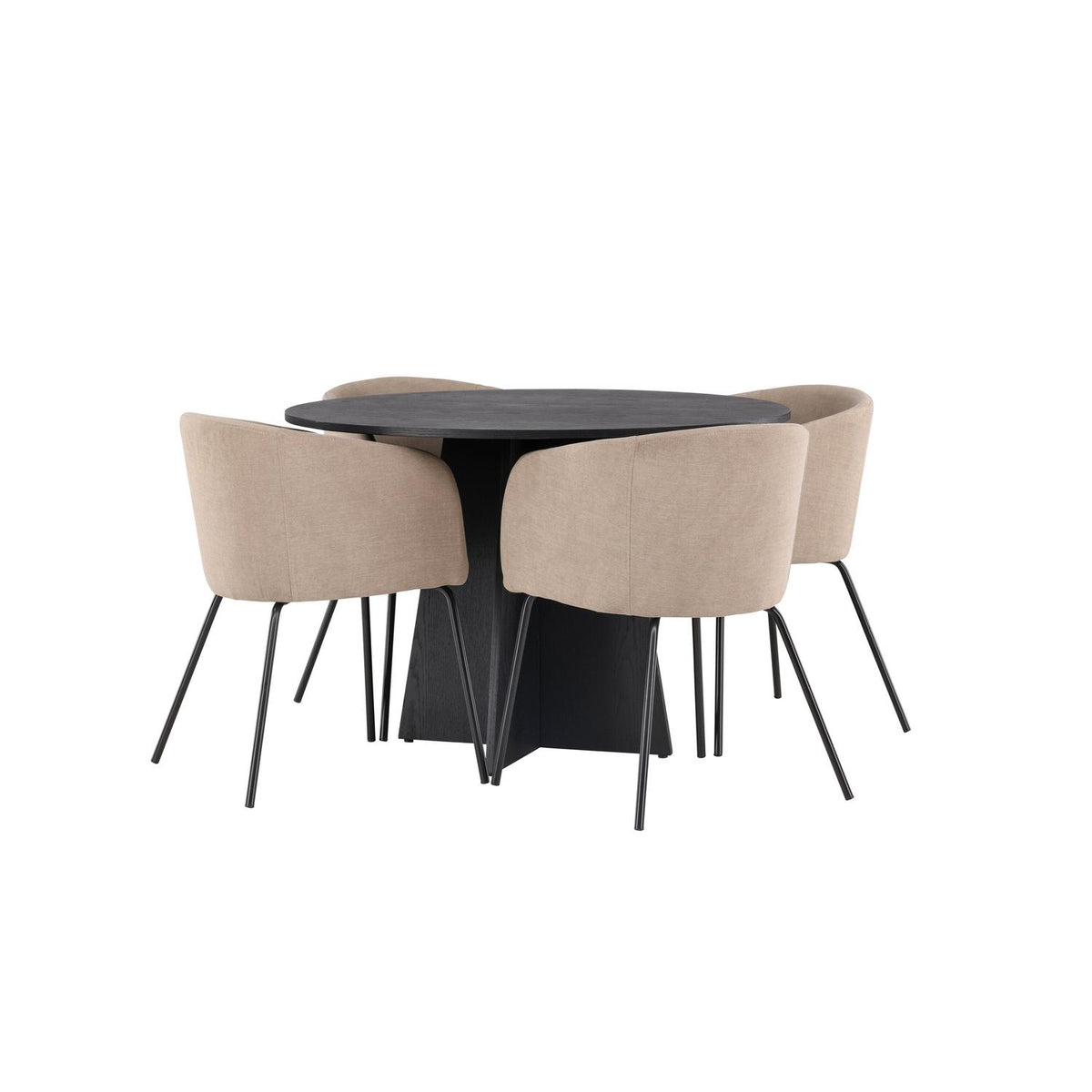 Essgruppe Esstisch Bootcut Ø110cm Stühlen Berit aus Samt-Essgruppen-Venture Home-le canapé