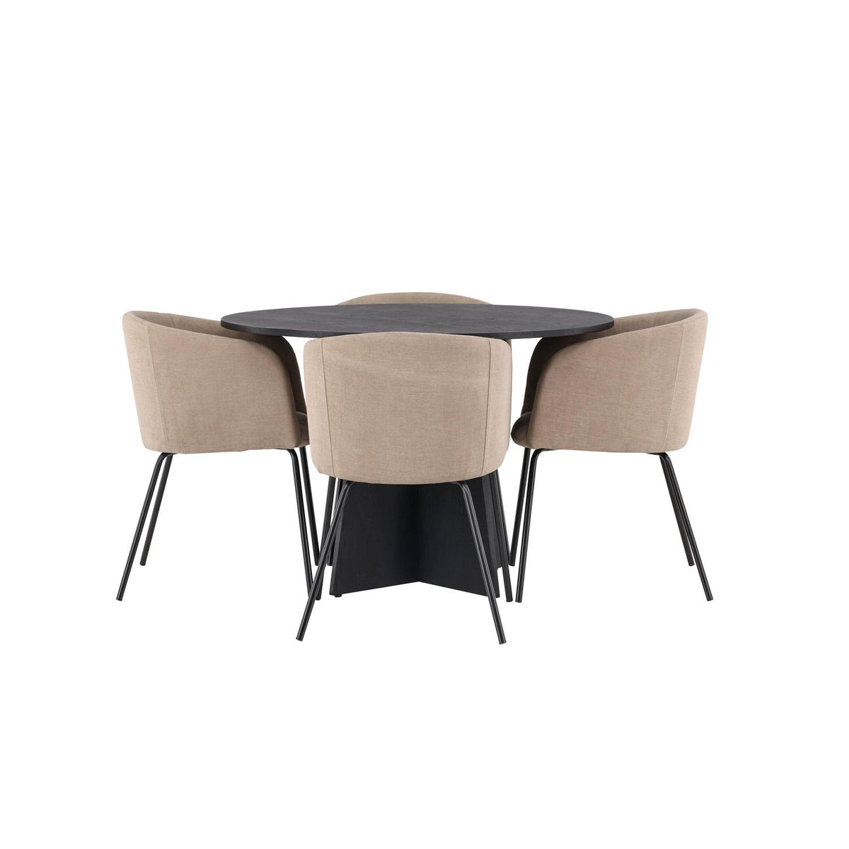 Essgruppe Esstisch Bootcut Ø110cm Stühlen Berit aus Samt-Essgruppen-Venture Home-le canapé
