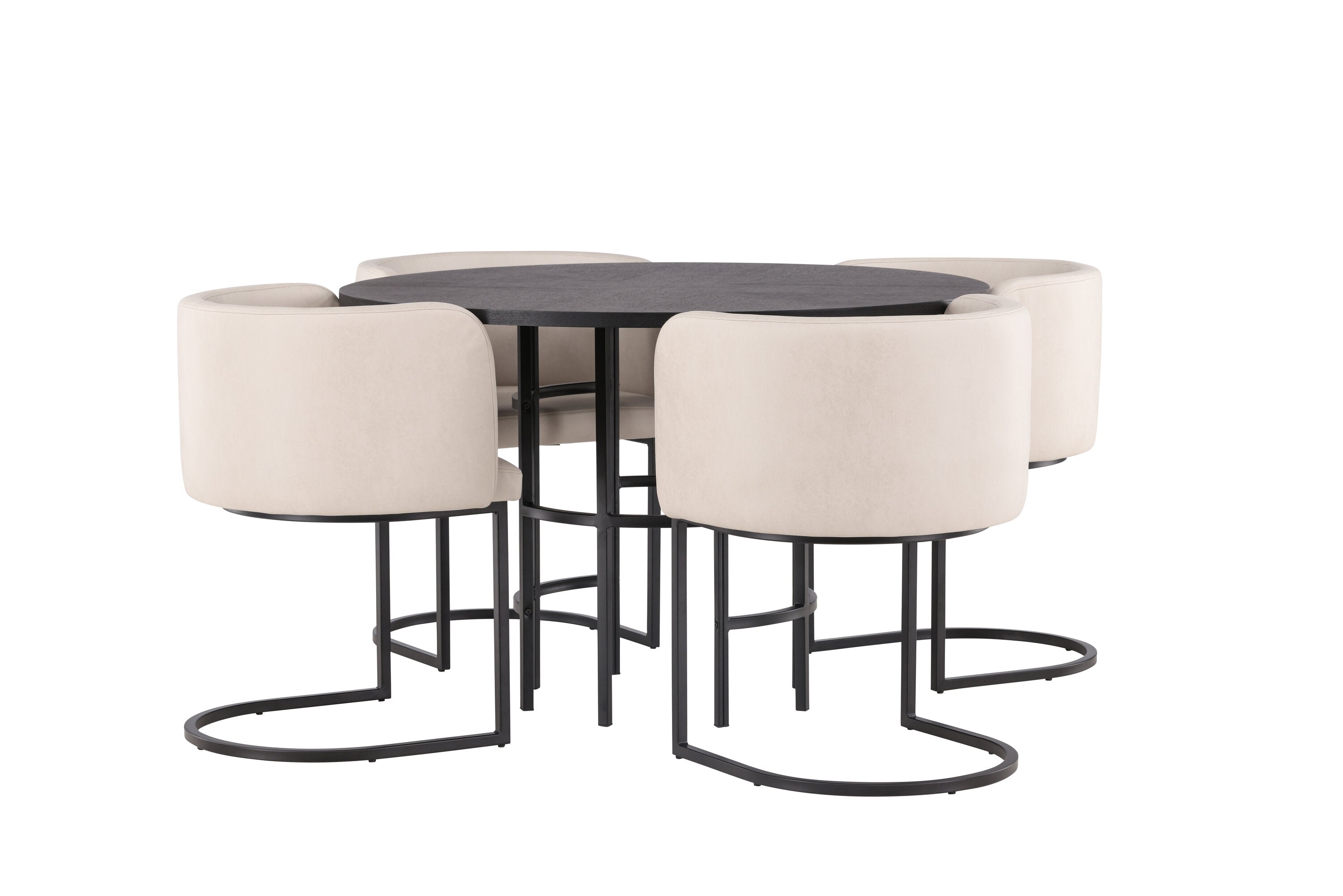 Essgruppe Esstisch Copenhagen ⌀115cm mit Stühlen Simrishamn - Beige-Essgruppen-Venture Home-le canapé