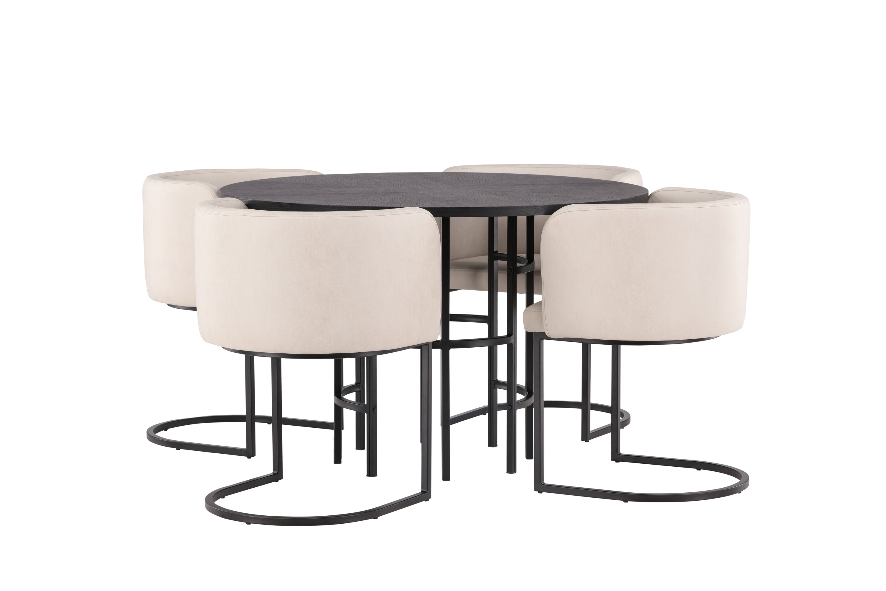 Essgruppe Esstisch Copenhagen ⌀115cm mit Stühlen Simrishamn - Beige-Essgruppen-Venture Home-le canapé