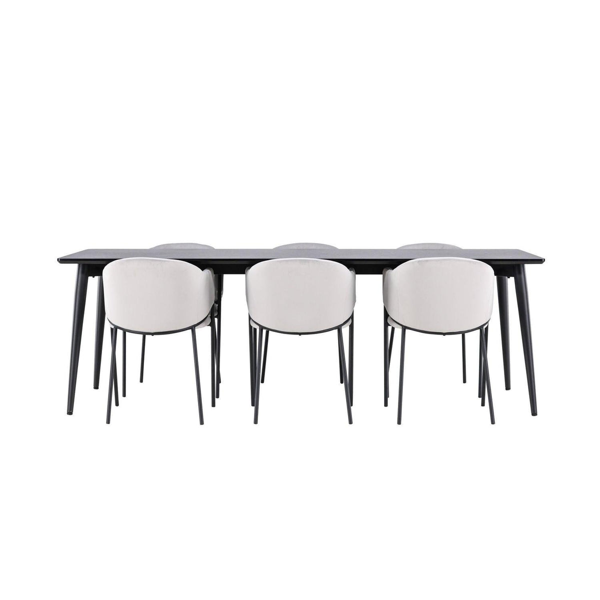 Essgruppe Esstisch Ellis 230*85cm mit Stühlen Evelina aus Samt-Essgruppen Rechteckig-Venture Home-le canapé