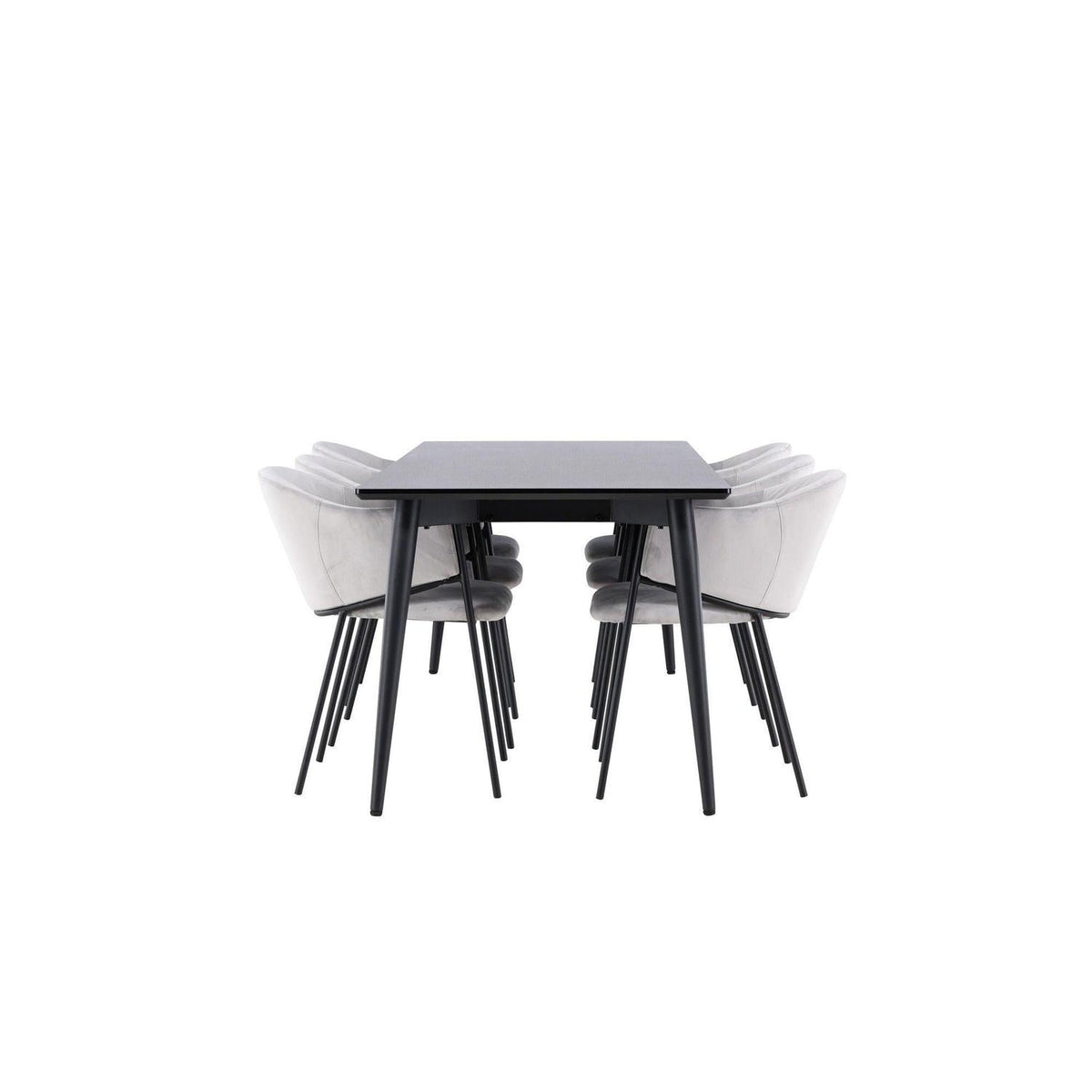 Essgruppe Esstisch Ellis 230*85cm mit Stühlen Evelina aus Samt-Essgruppen Rechteckig-Venture Home-le canapé
