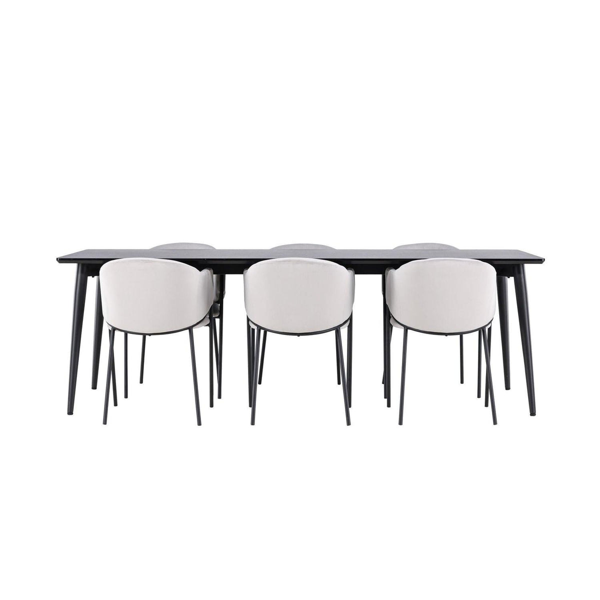 Essgruppe Esstisch Ellis 230*85cm mit Stühlen Evelina aus Samt-Essgruppen Rechteckig-Venture Home-le canapé