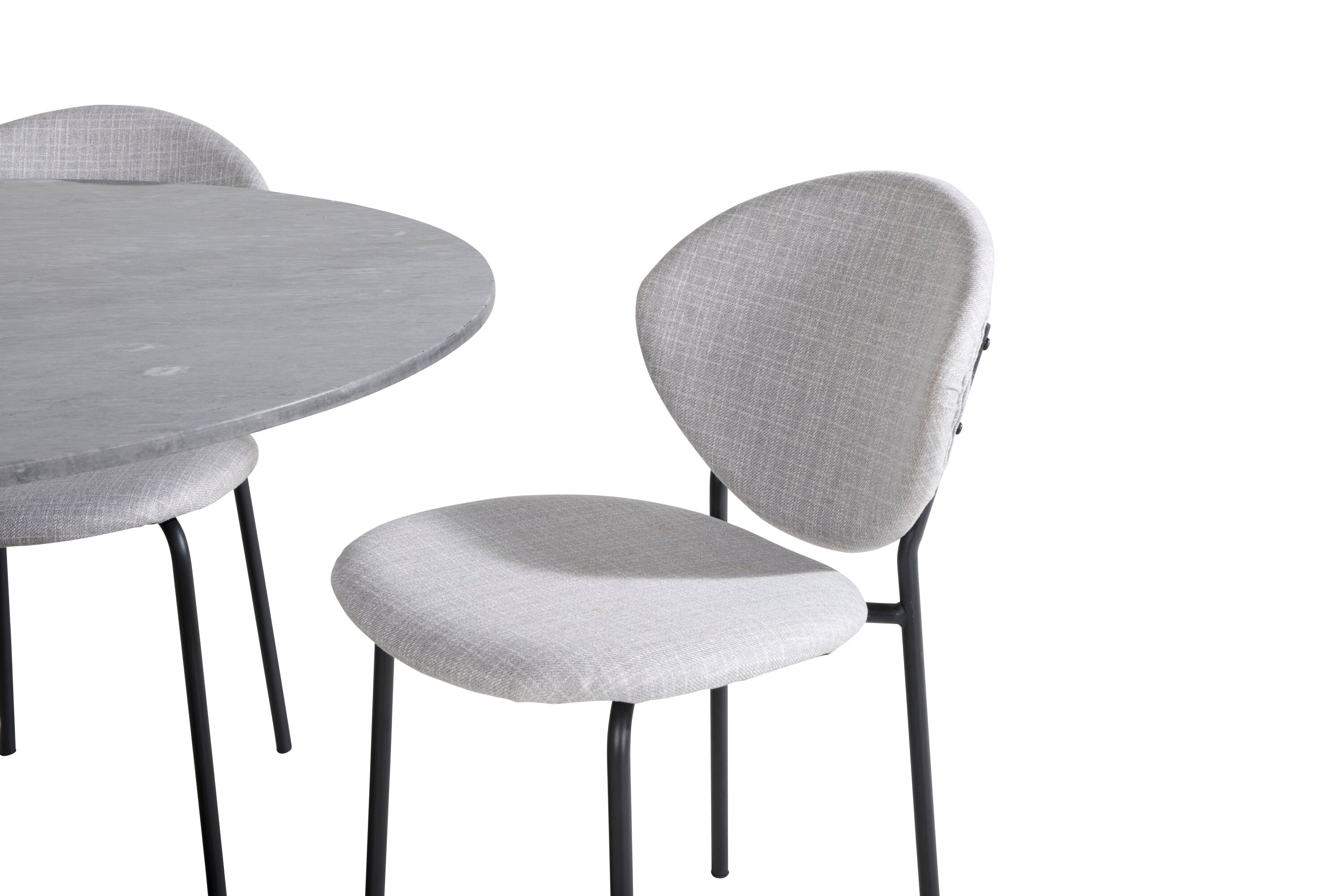 Essgruppe Esstisch Estelle ⌀106cm mit Stühlen Vault - Grau-Essgruppen-Venture Home-le canapé