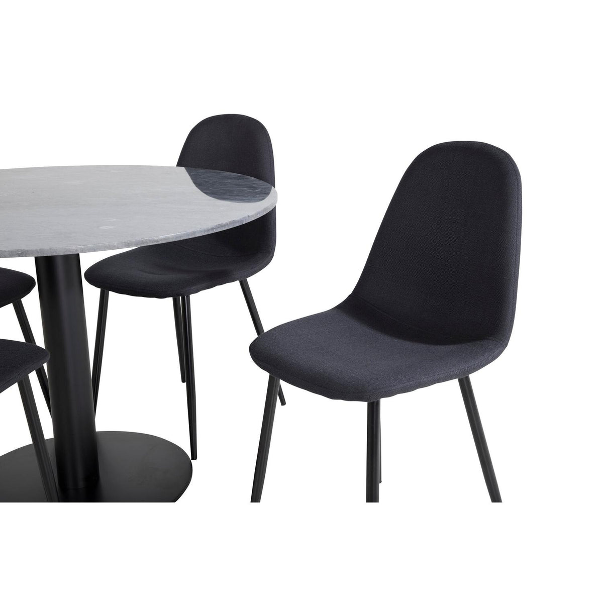 Essgruppe Esstisch Estelle Ø106cm mit Stühlen Polar-Essgruppen-Venture Home-le canapé
