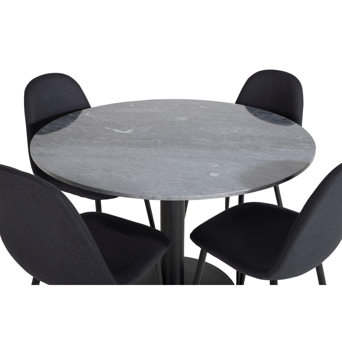 Essgruppe Esstisch Estelle Ø106cm mit Stühlen Polar-Essgruppen-Venture Home-le canapé