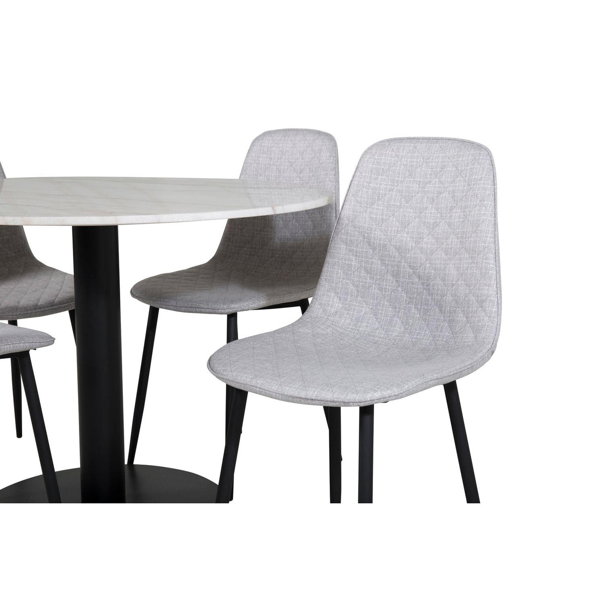 Essgruppe Esstisch Estelle Ø106cm mit Stühlen Polar-Essgruppen-Venture Home-le canapé
