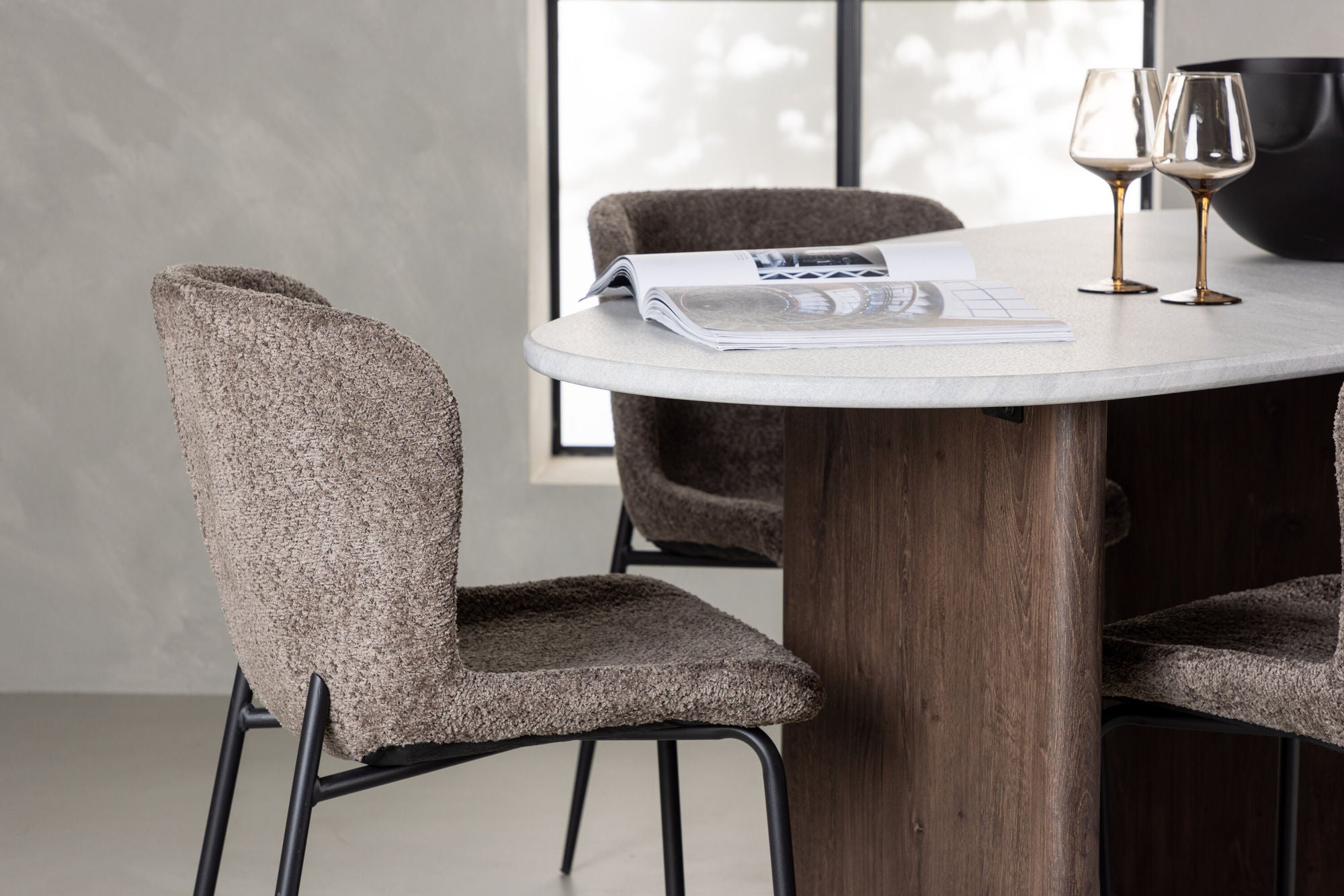 Essgruppe Esstisch Grönvik Oval 180cm mit Stühlen Modesto - Hellgrau/Aschgrau-Esstisch Oval-Venture Home-le canapé