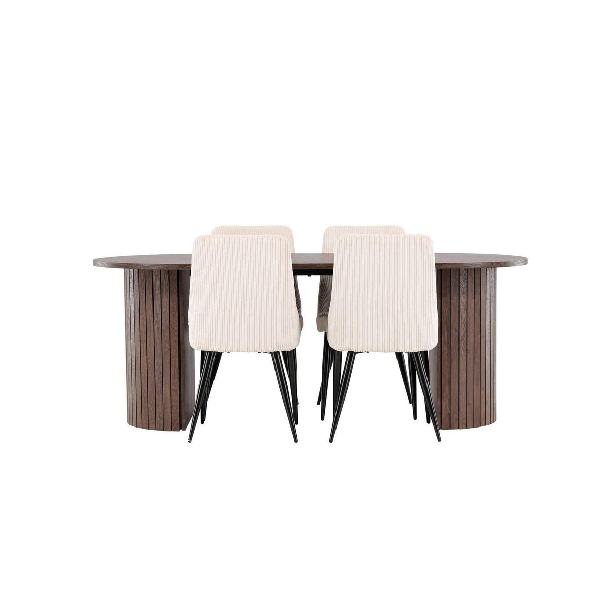 Essgruppe Esstisch Härön 200*90cm mit Stühlen Leone aus Cord-Essgruppen Oval-Venture Home-le canapé