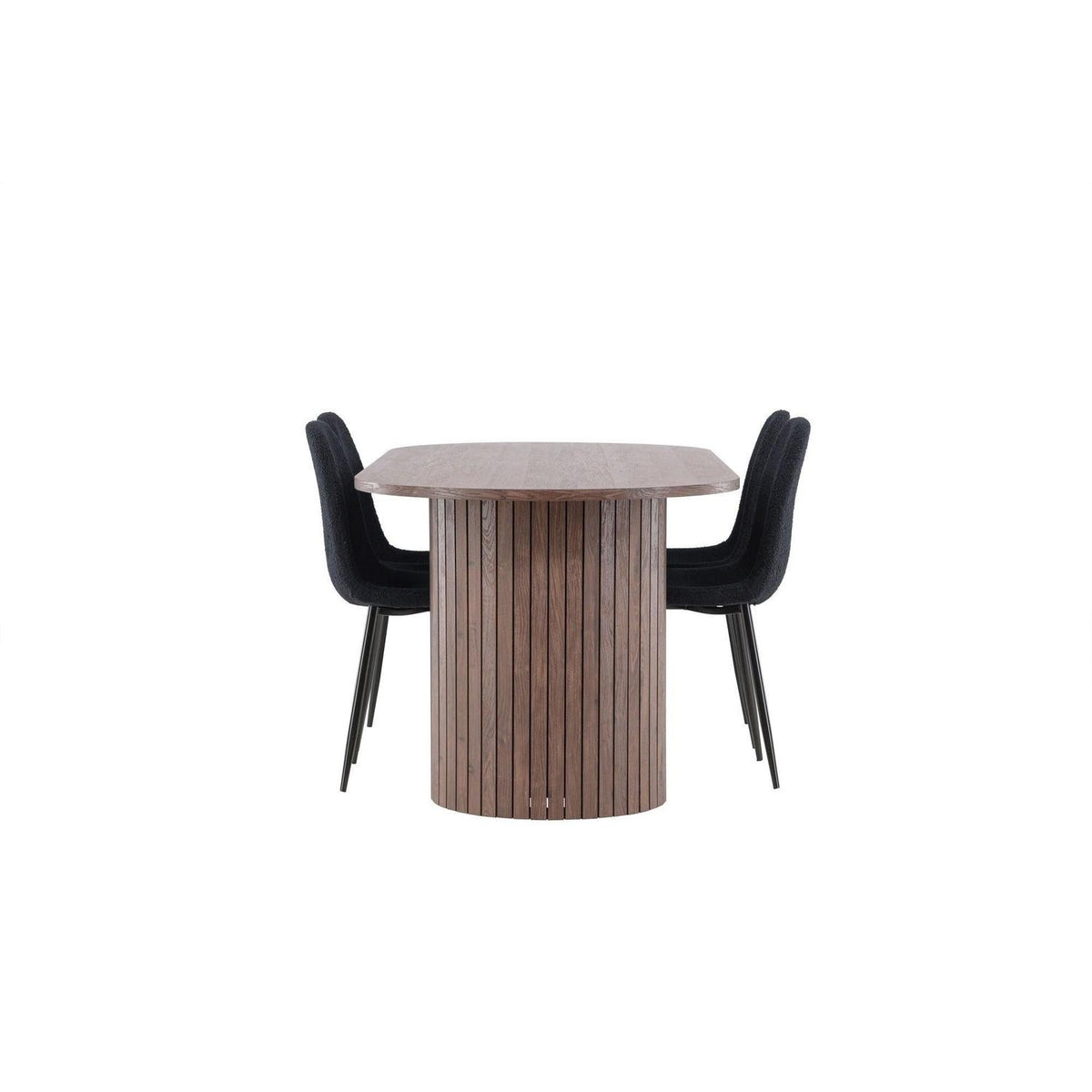 Essgruppe Esstisch Härön 200*90cm mit Stühlen Polar aus Teddy-Boucle-Essgruppen Oval-Venture Home-le canapé