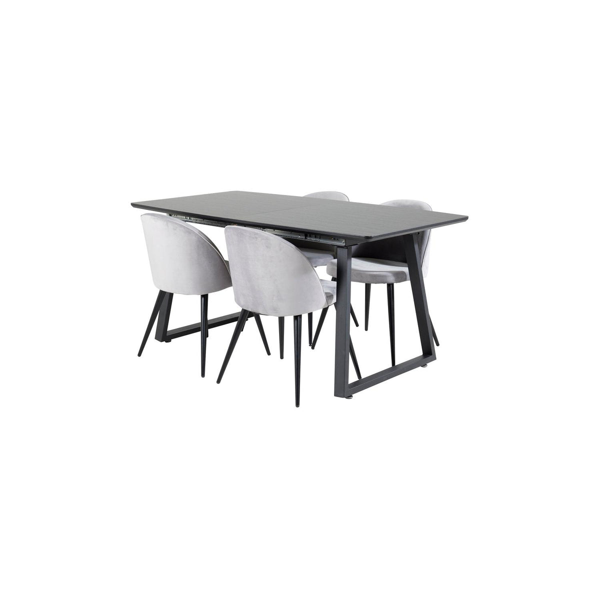 Essgruppe Esstisch Inca 160/200*85cm mit Stühlen Velvet aus Samt-Essgruppen-Venture Home-le canapé
