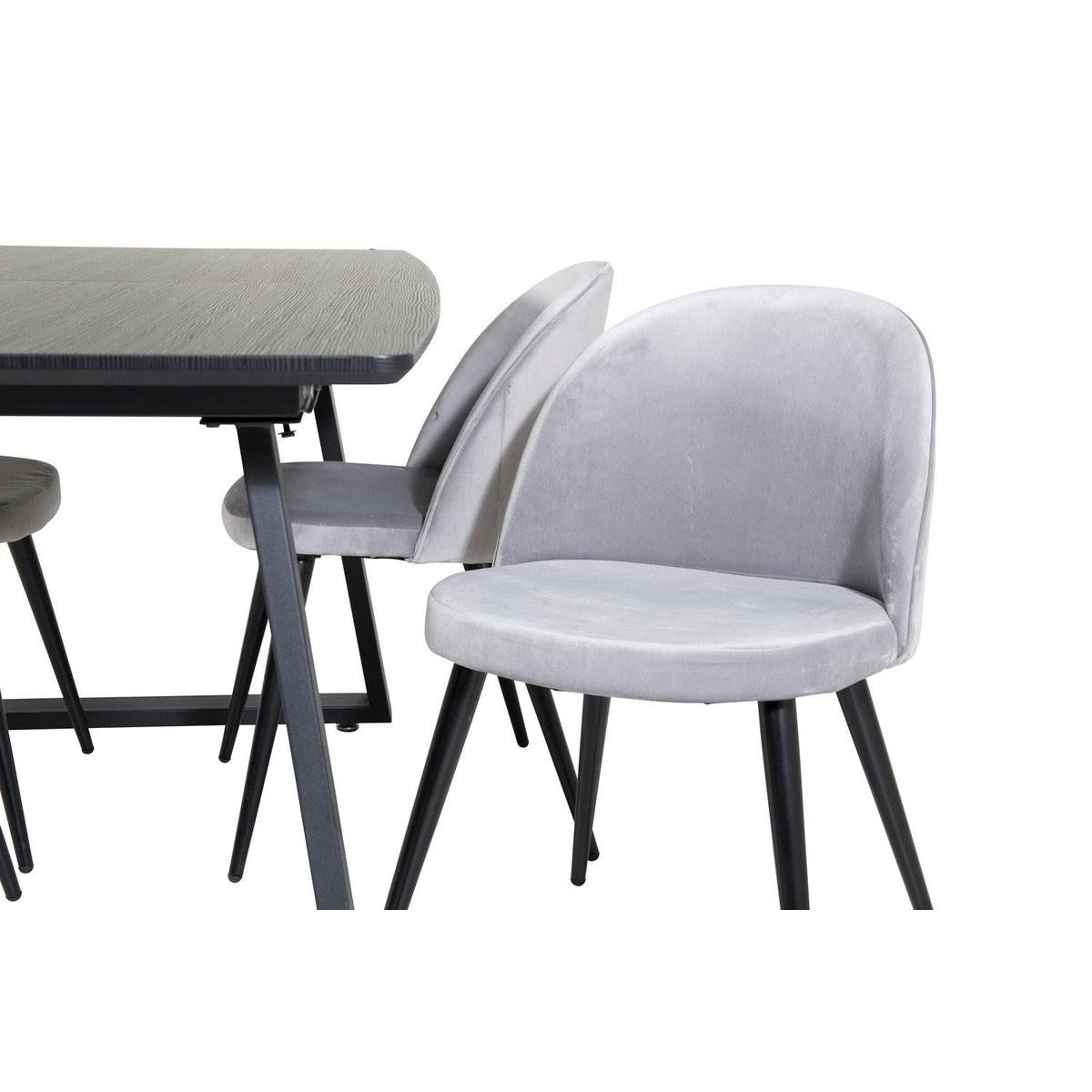 Essgruppe Esstisch Inca 160/200*85cm mit Stühlen Velvet aus Samt-Essgruppen-Venture Home-le canapé