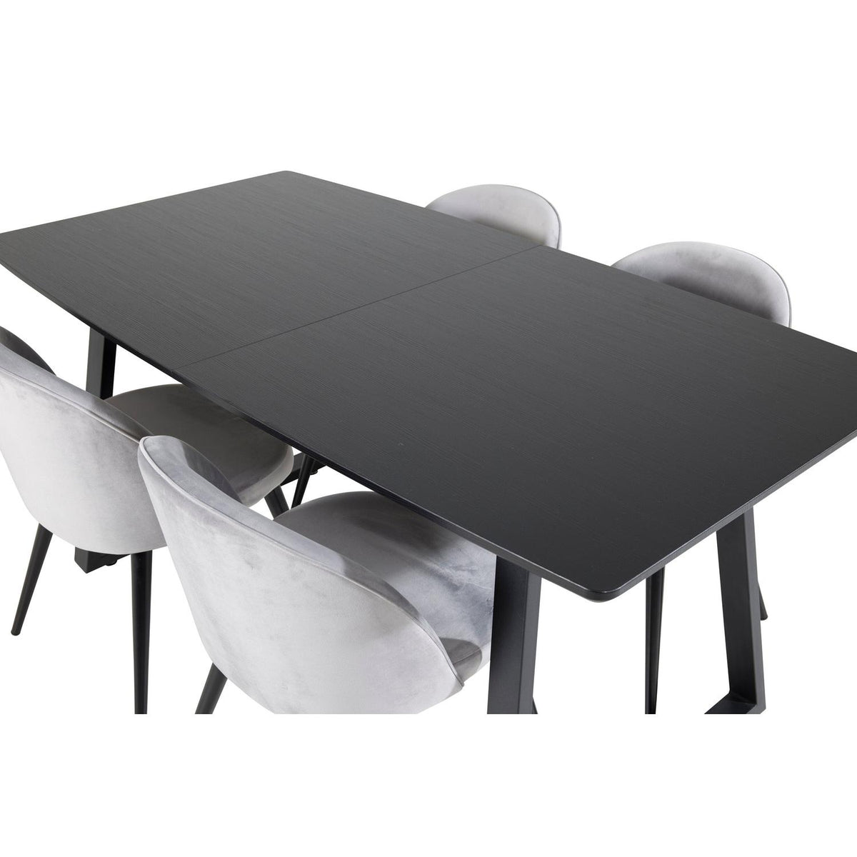 Essgruppe Esstisch Inca 160/200*85cm mit Stühlen Velvet aus Samt-Essgruppen-Venture Home-le canapé