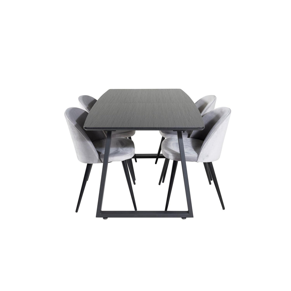 Essgruppe Esstisch Inca 160/200*85cm mit Stühlen Velvet aus Samt-Essgruppen-Venture Home-le canapé