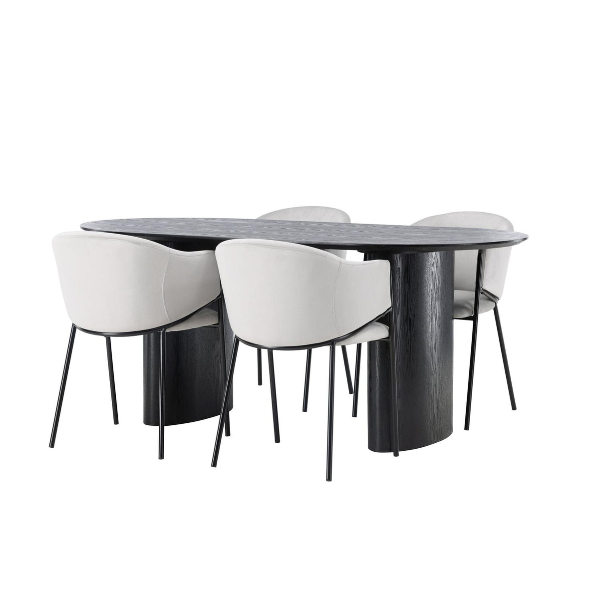 Essgruppe Esstisch Isolde 180*90cm mit Stühlen Evelina aus Samt-Essgruppen-Venture Home-le canapé