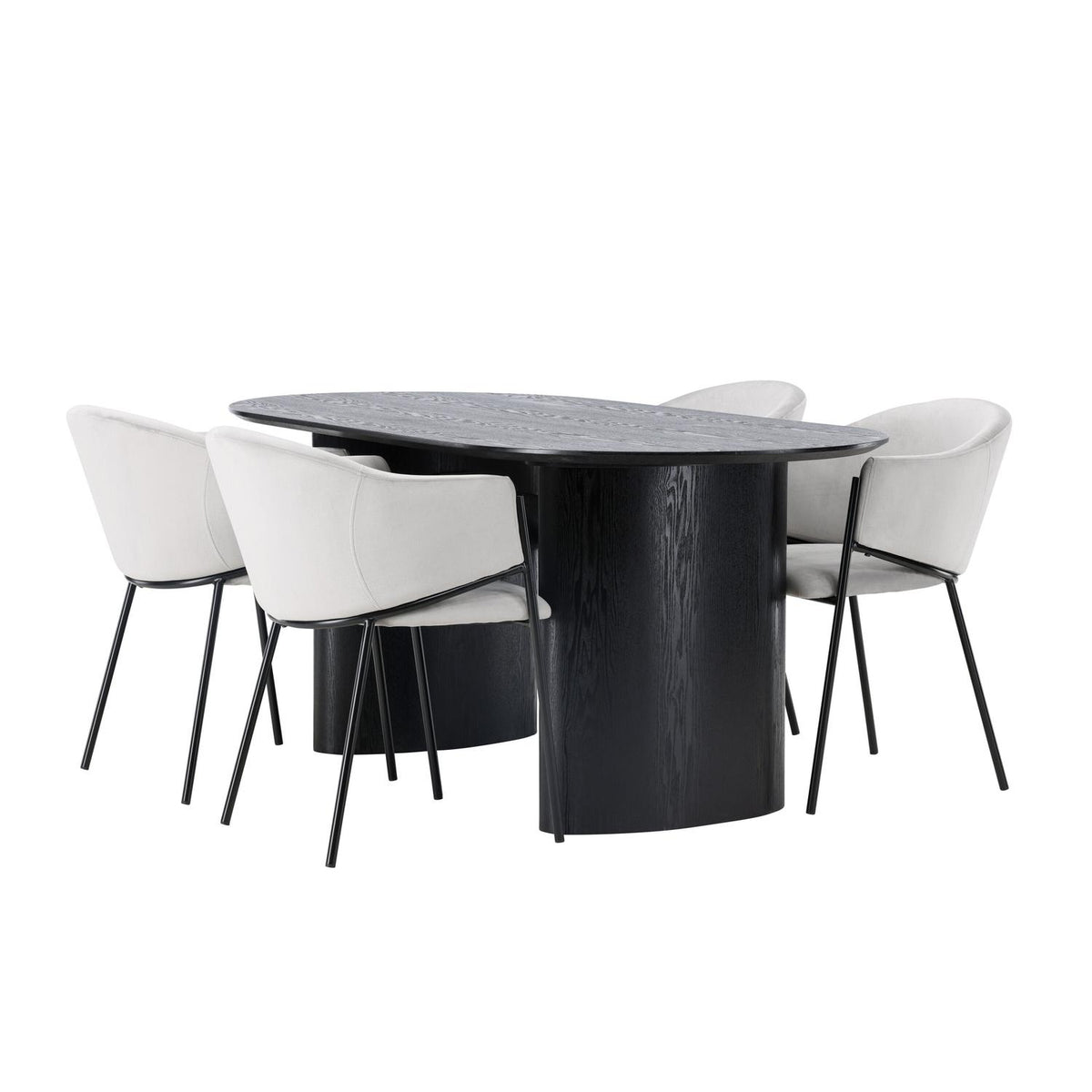Essgruppe Esstisch Isolde 180*90cm mit Stühlen Evelina aus Samt-Essgruppen-Venture Home-le canapé