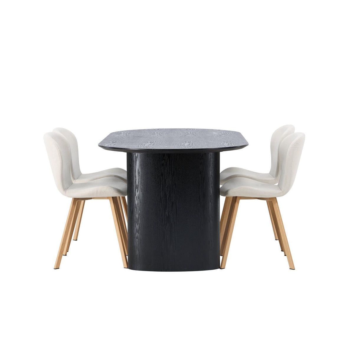 Essgruppe Esstisch Isolde 180*90cm mit Stühlen Lilja aus Leinen-Essgruppen-Venture Home-le canapé