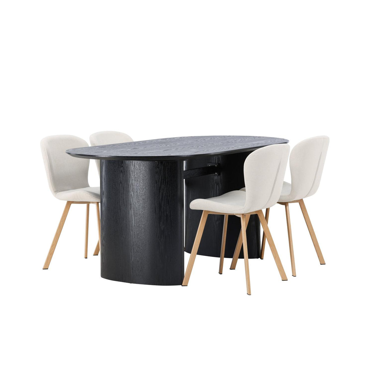 Essgruppe Esstisch Isolde 180*90cm mit Stühlen Lilja aus Leinen-Essgruppen-Venture Home-le canapé