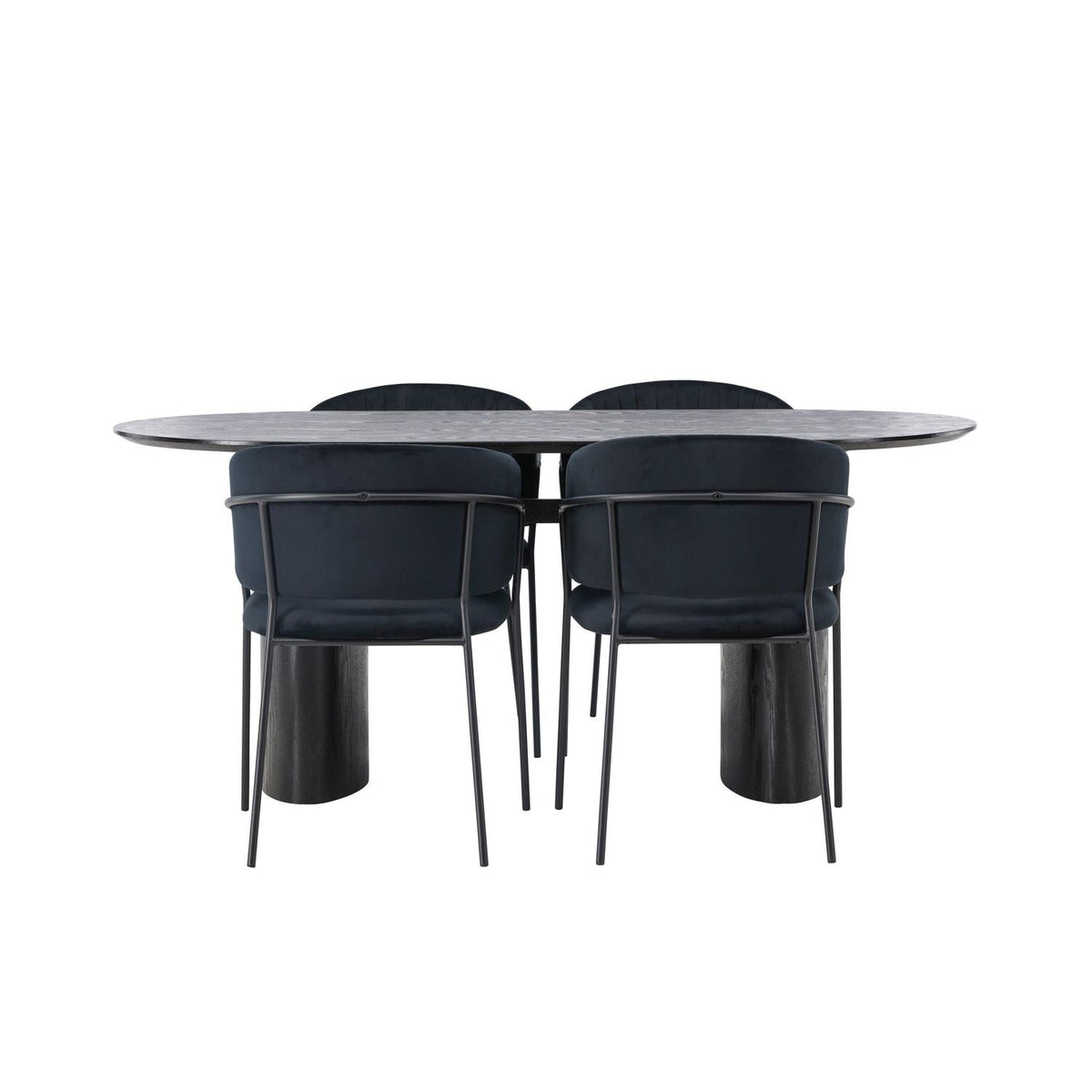 Essgruppe Esstisch Isolde 180*90cm mit Stühlen Selma aus Samt-Essgruppen-Venture Home-le canapé