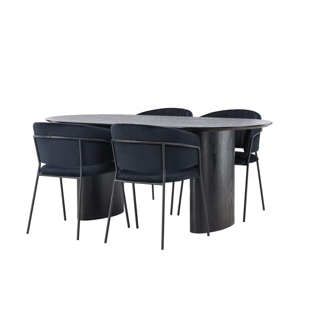 Essgruppe Esstisch Isolde 180*90cm mit Stühlen Selma aus Samt-Essgruppen-Venture Home-le canapé